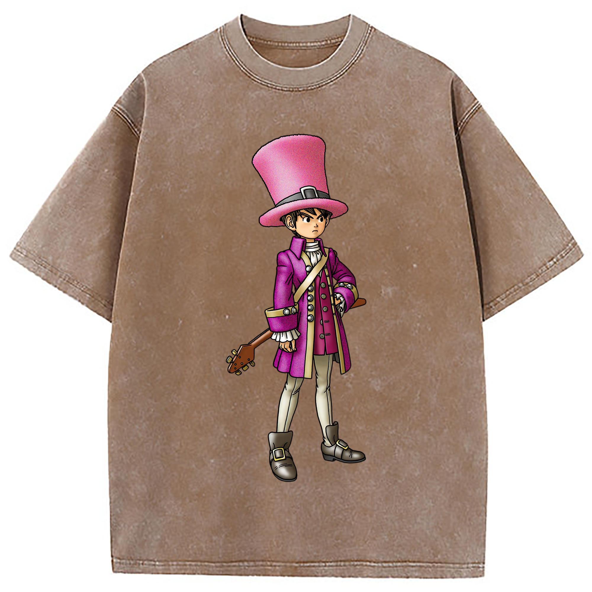 （画像用） ドラゴンクエスト Doragon Kuesuto Dragon Quest 綿100% ヴィンテージ風 半袖Tシャツ（フロントプリント）
