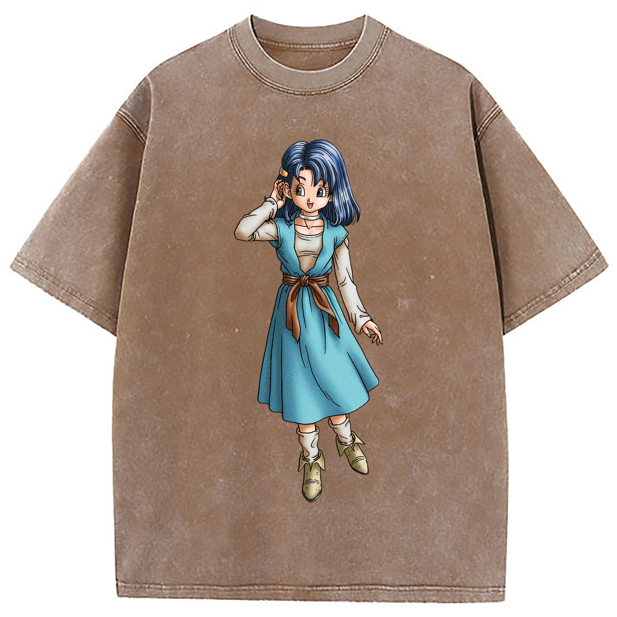 （画像用） ドラゴンクエスト Doragon Kuesuto Dragon Quest 綿100% ヴィンテージ風 半袖Tシャツ（フロントプリント）