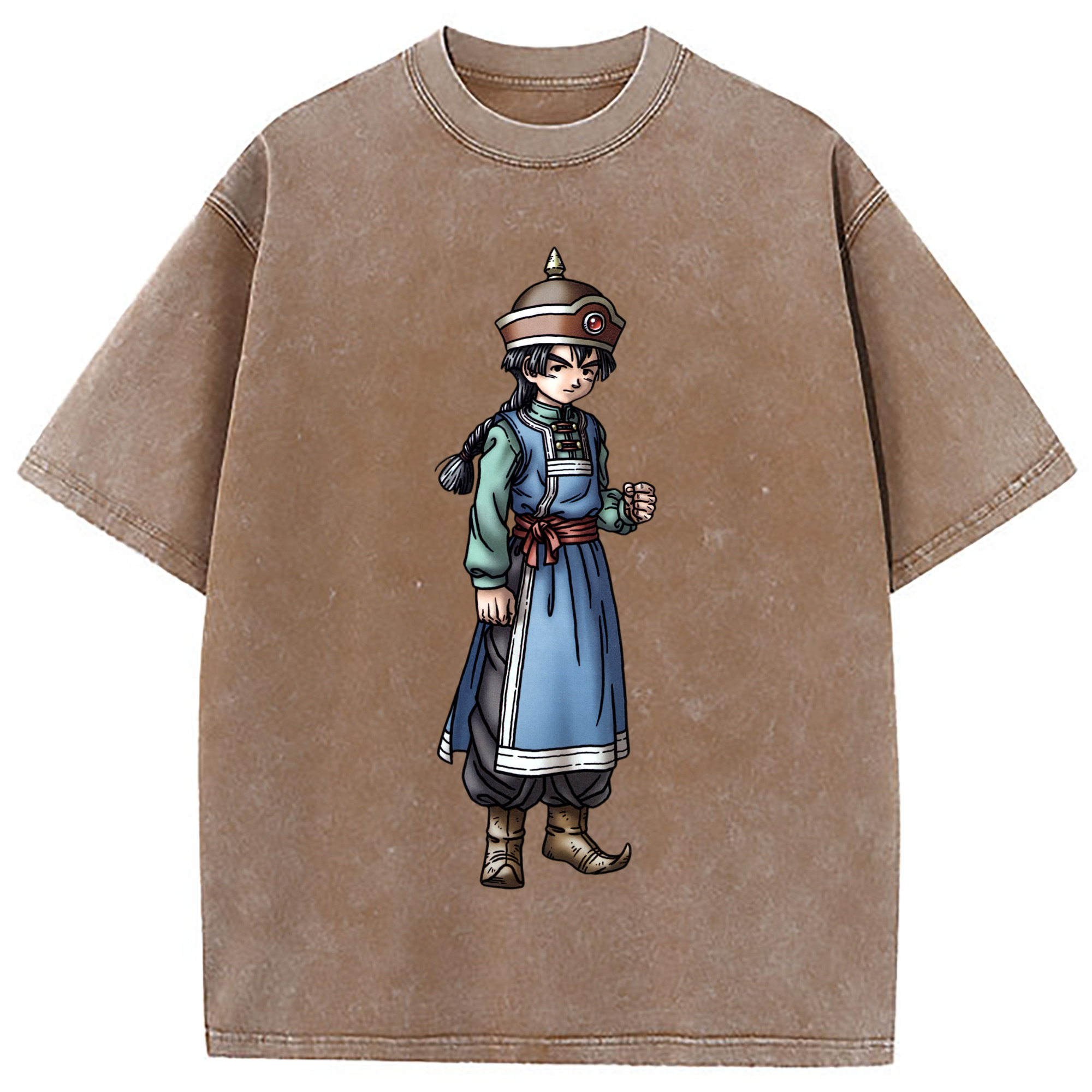（画像用） ドラゴンクエスト Doragon Kuesuto Dragon Quest 綿100% ヴィンテージ風 半袖Tシャツ（フロントプリント）