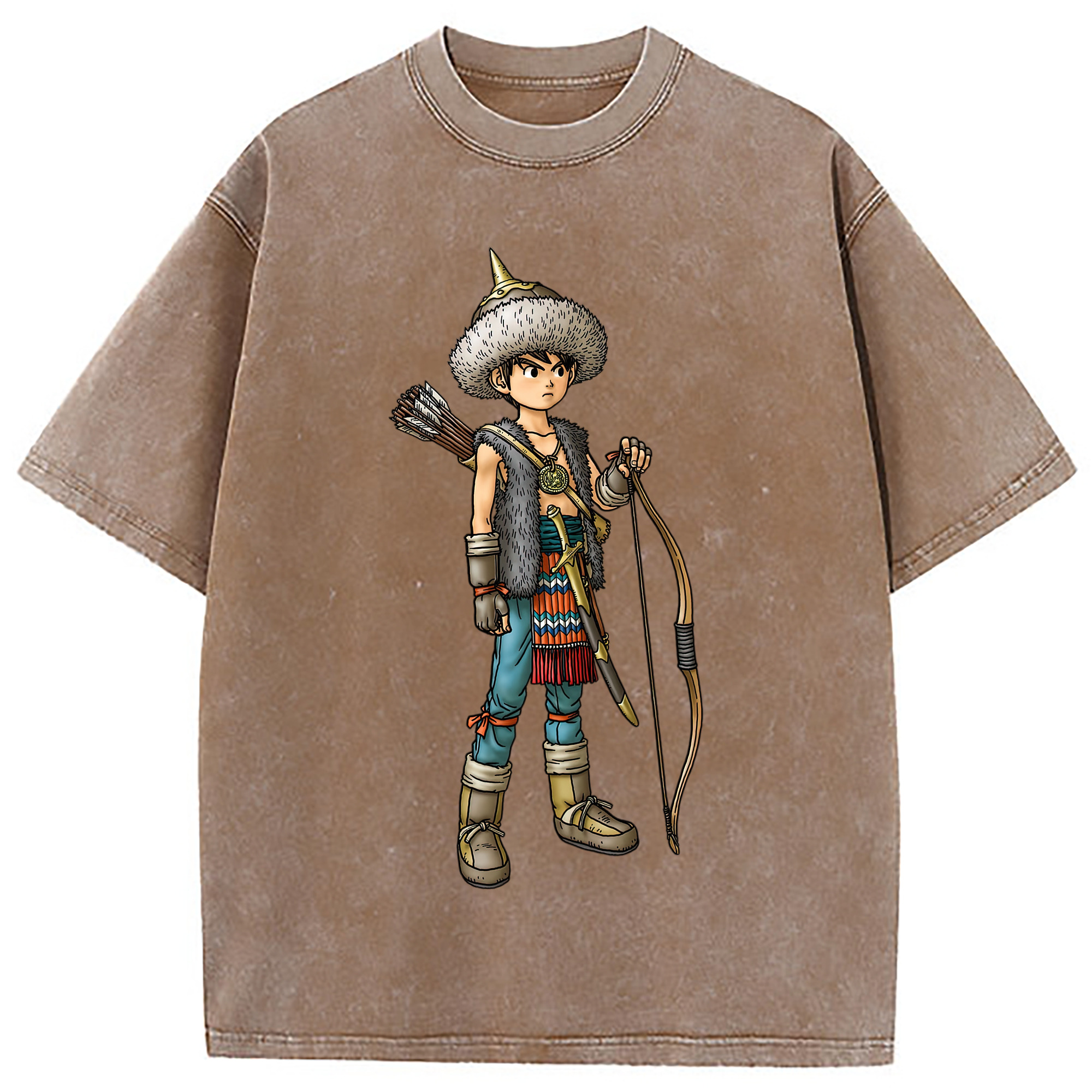 （画像用） ドラゴンクエスト Doragon Kuesuto Dragon Quest 綿100% ヴィンテージ風 半袖Tシャツ（フロントプリント）