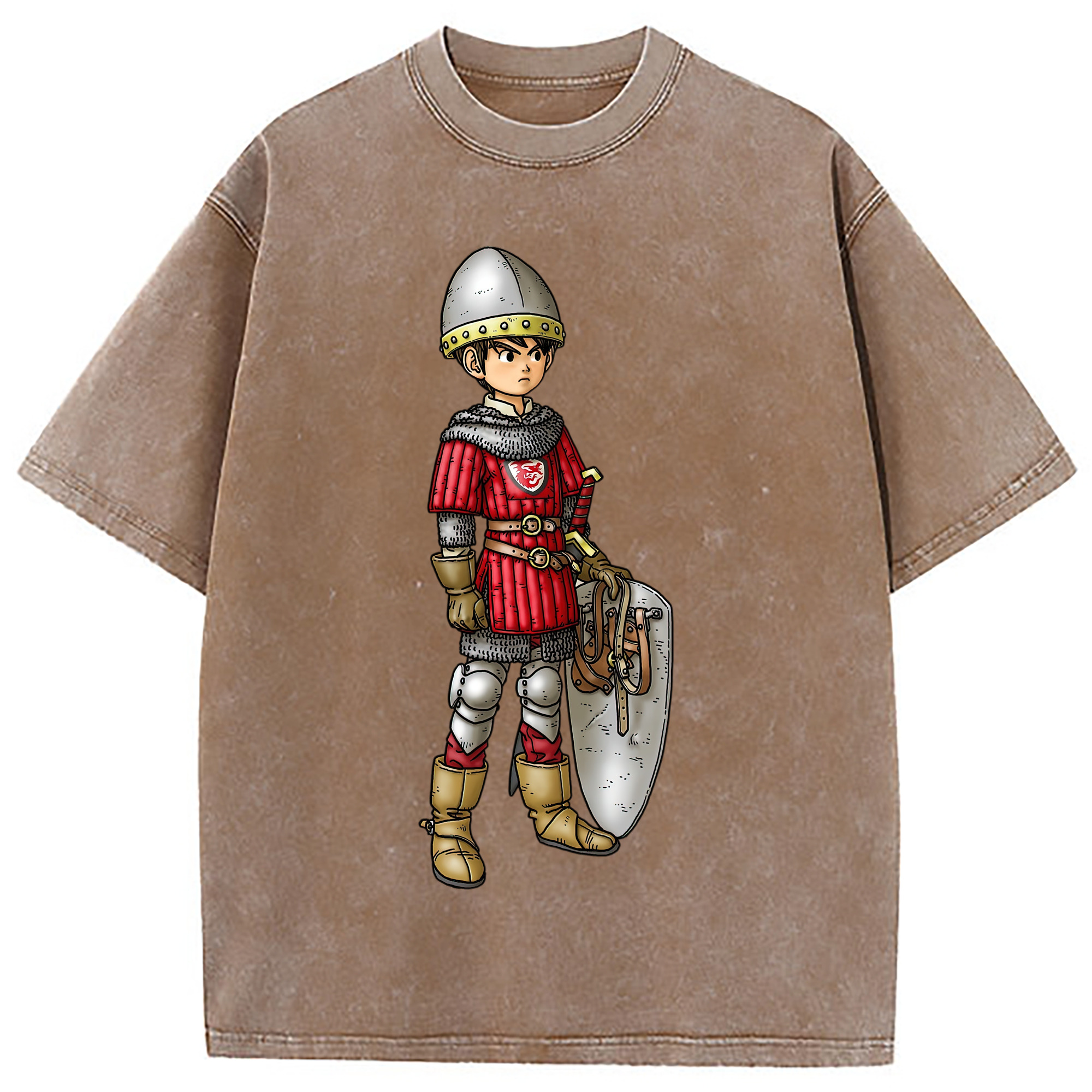 （画像用） ドラゴンクエスト Doragon Kuesuto Dragon Quest 綿100% ヴィンテージ風 半袖Tシャツ（フロントプリント）