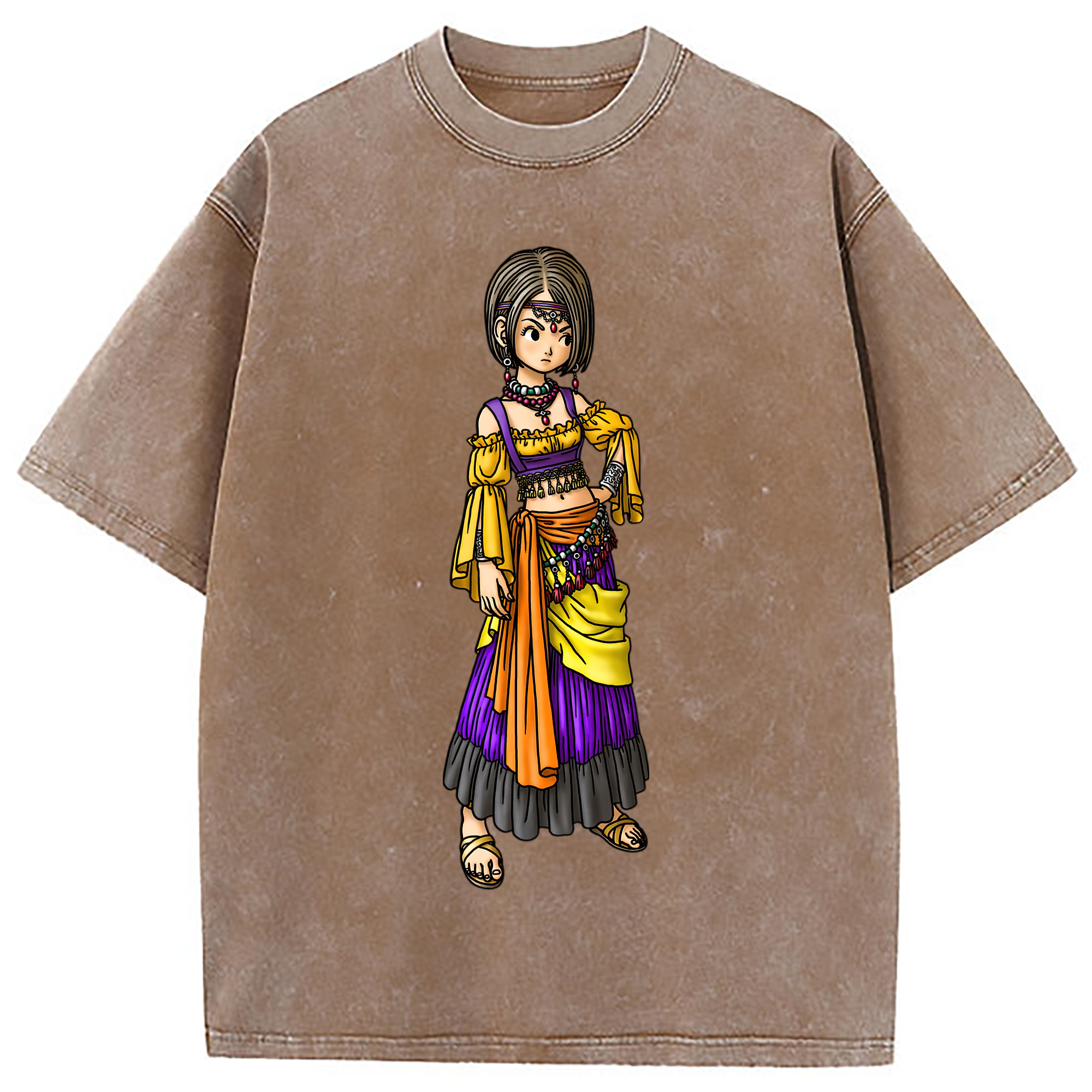 （画像用） ドラゴンクエスト Doragon Kuesuto Dragon Quest 綿100% ヴィンテージ風 半袖Tシャツ（フロントプリント）
