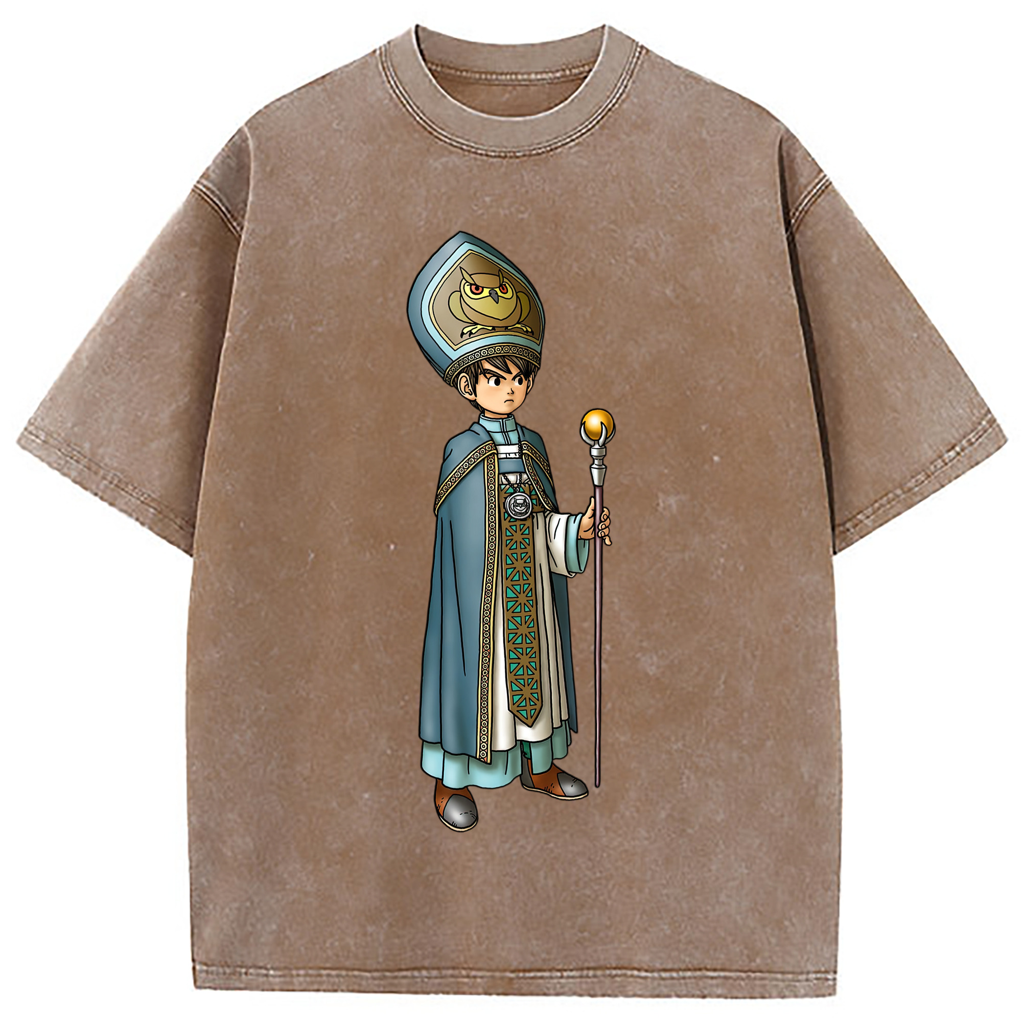（画像用） ドラゴンクエスト Doragon Kuesuto Dragon Quest 綿100% ヴィンテージ風 半袖Tシャツ（フロントプリント）