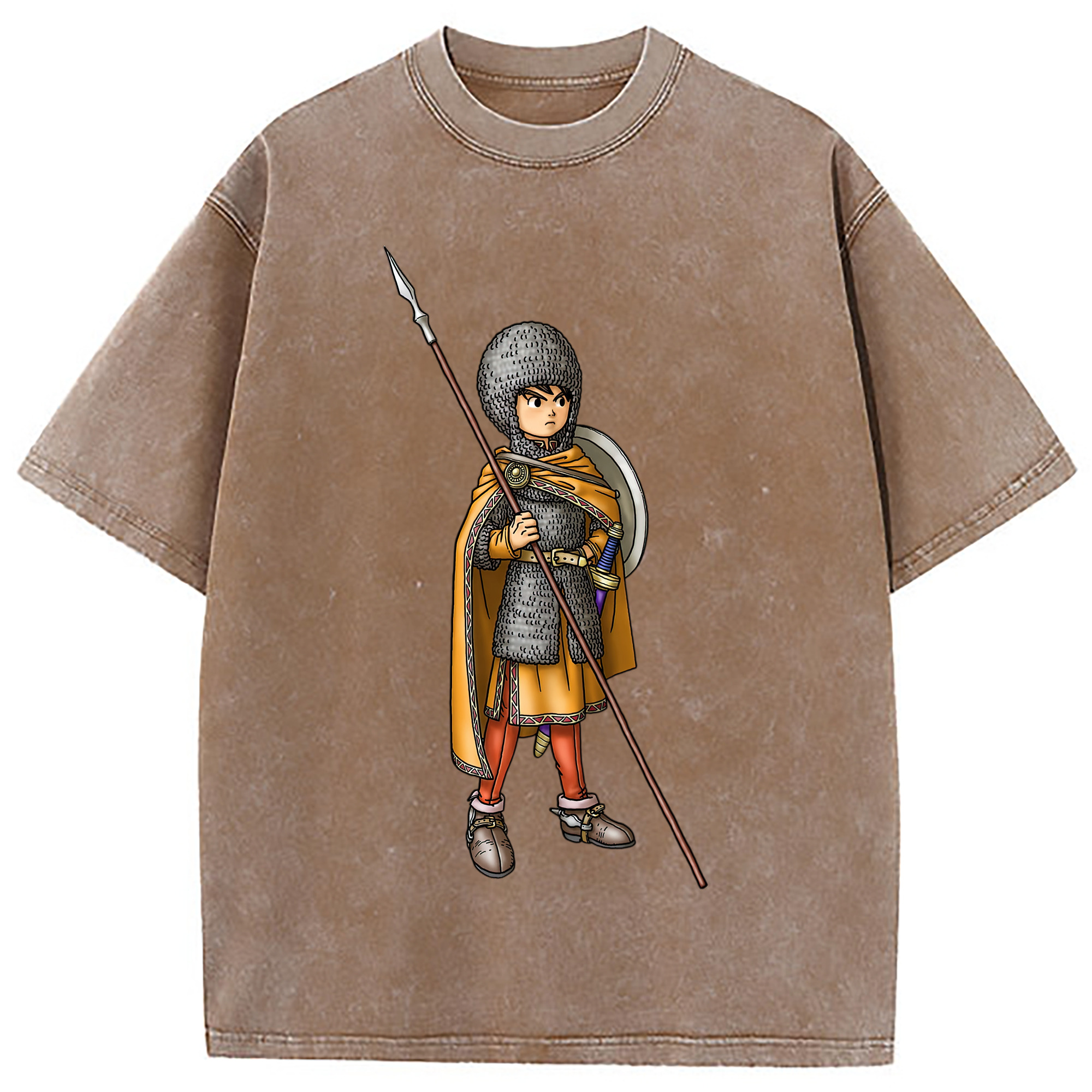 （画像用） ドラゴンクエスト Doragon Kuesuto Dragon Quest 綿100% ヴィンテージ風 半袖Tシャツ（フロントプリント）