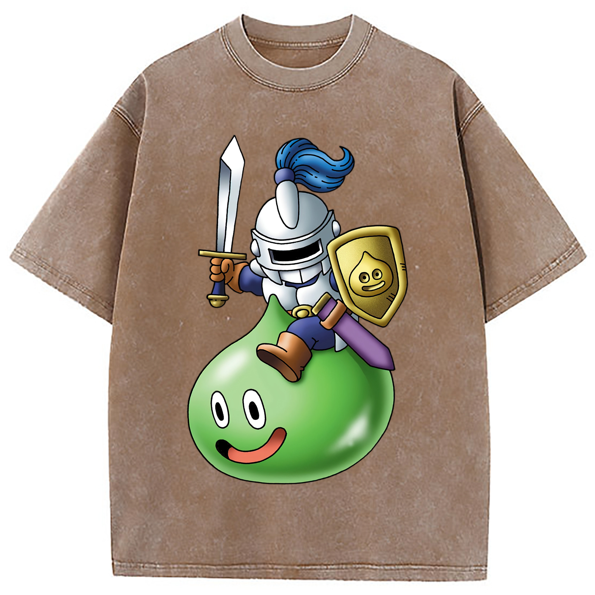 （画像用） ドラゴンクエスト Doragon Kuesuto Dragon Quest 綿100% ヴィンテージ風 半袖Tシャツ（フロントプリント）