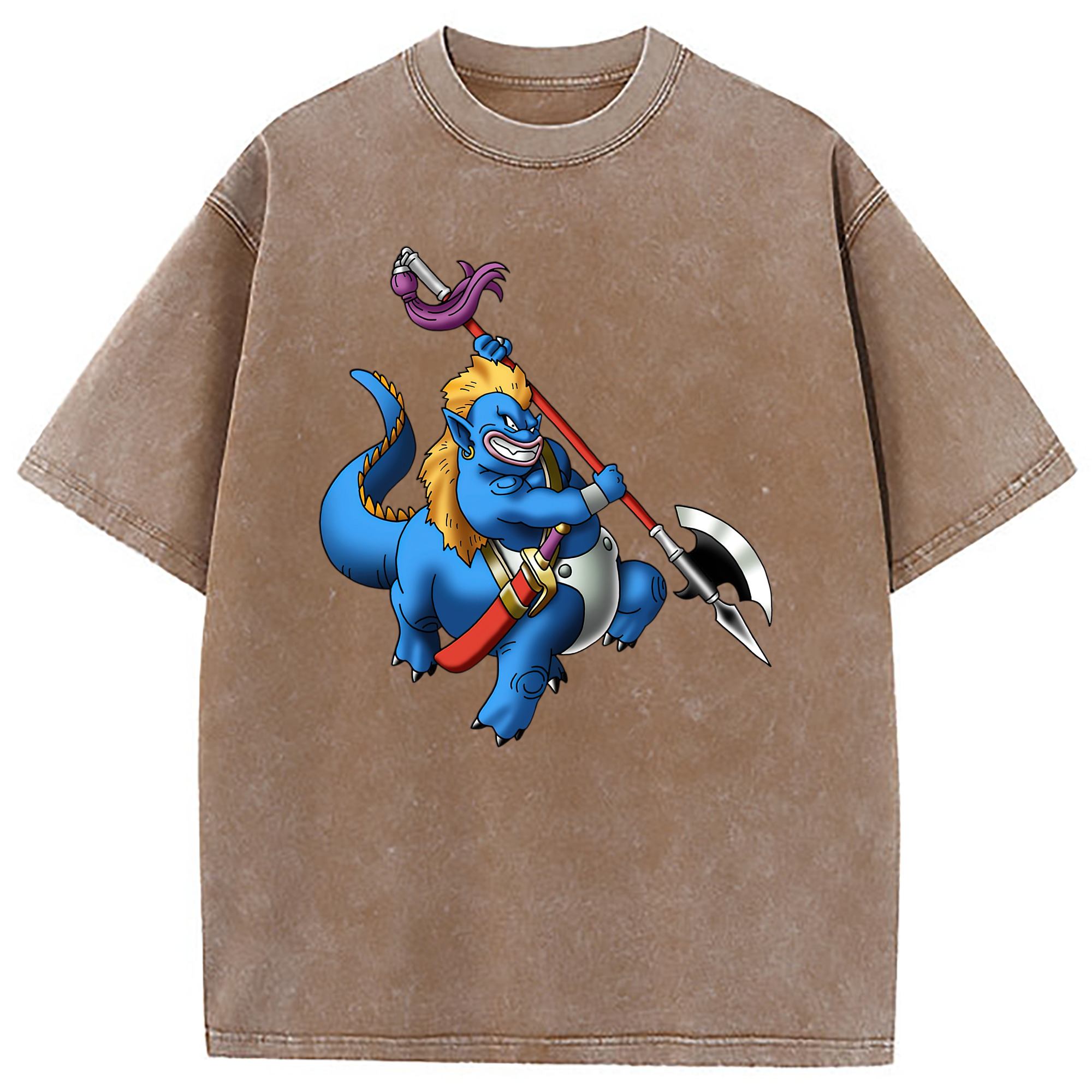 （画像用） ドラゴンクエスト Doragon Kuesuto Dragon Quest 綿100% ヴィンテージ風 半袖Tシャツ（フロントプリント）