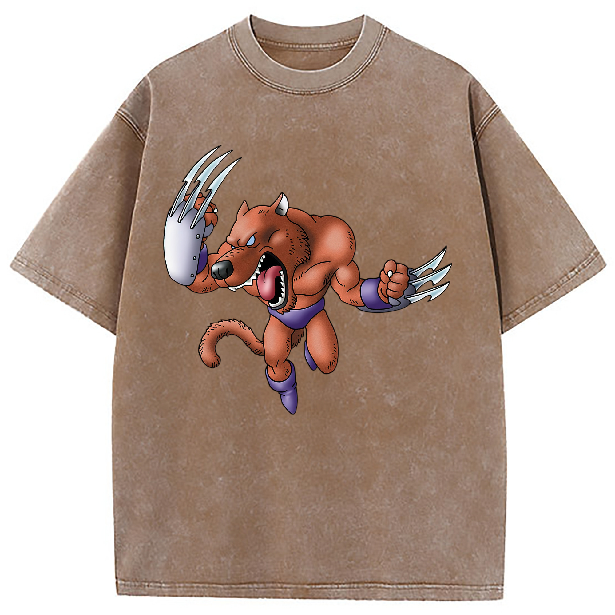 （画像用） ドラゴンクエスト Doragon Kuesuto Dragon Quest 綿100% ヴィンテージ風 半袖Tシャツ（フロントプリント）