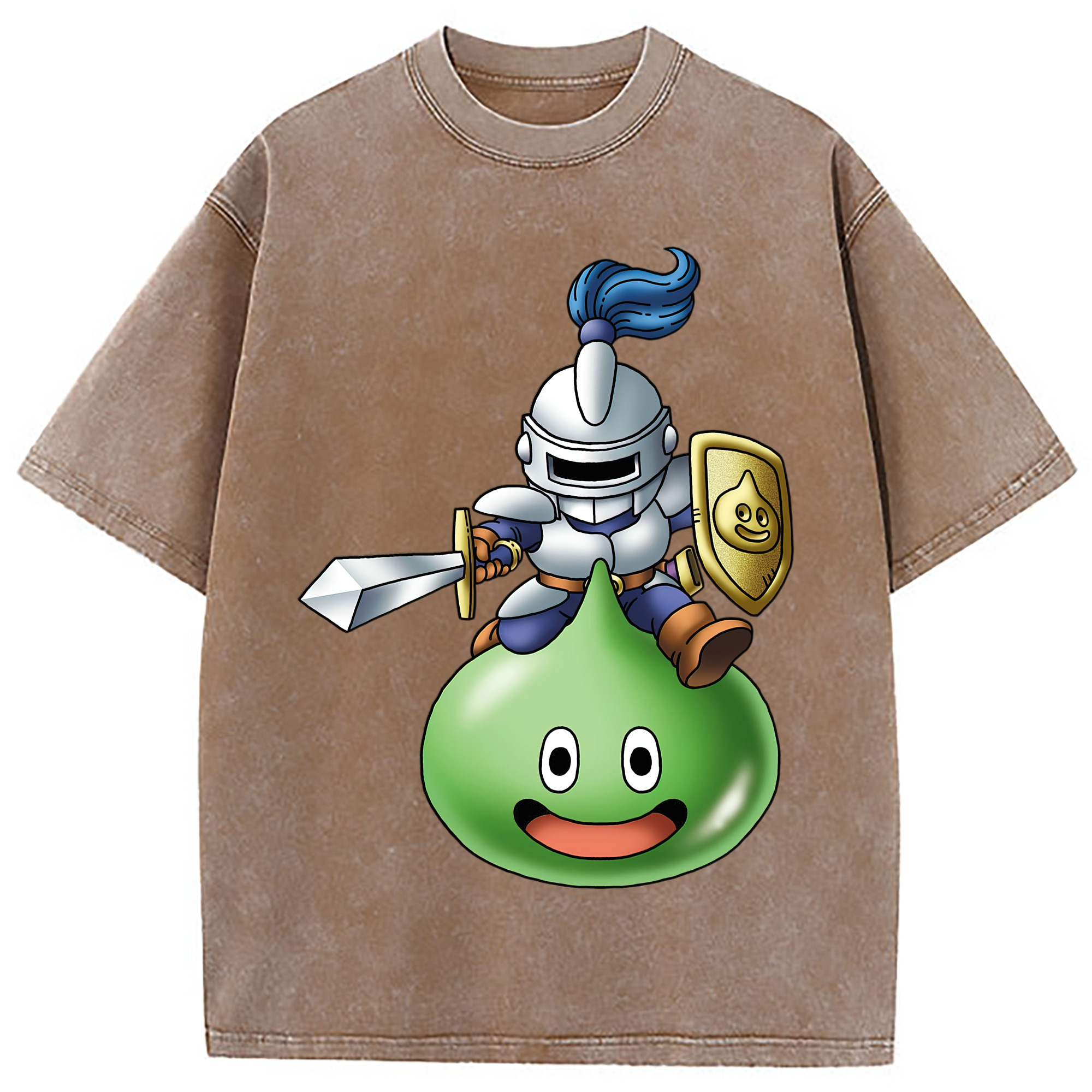 （画像用） ドラゴンクエスト Doragon Kuesuto Dragon Quest 綿100% ヴィンテージ風 半袖Tシャツ（フロントプリント）