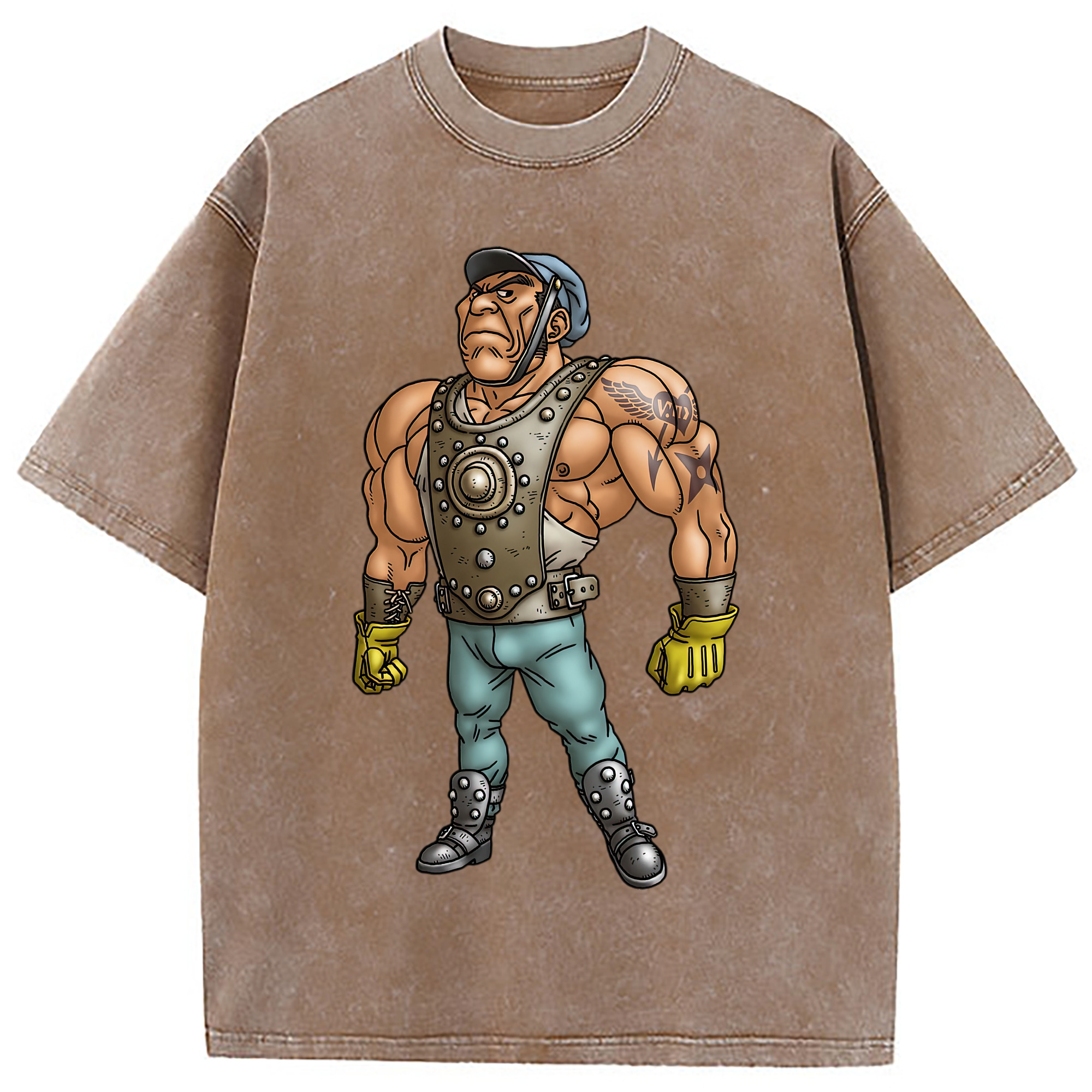 （画像用） ドラゴンクエスト Doragon Kuesuto Dragon Quest 綿100% ヴィンテージ風 半袖Tシャツ（フロントプリント）