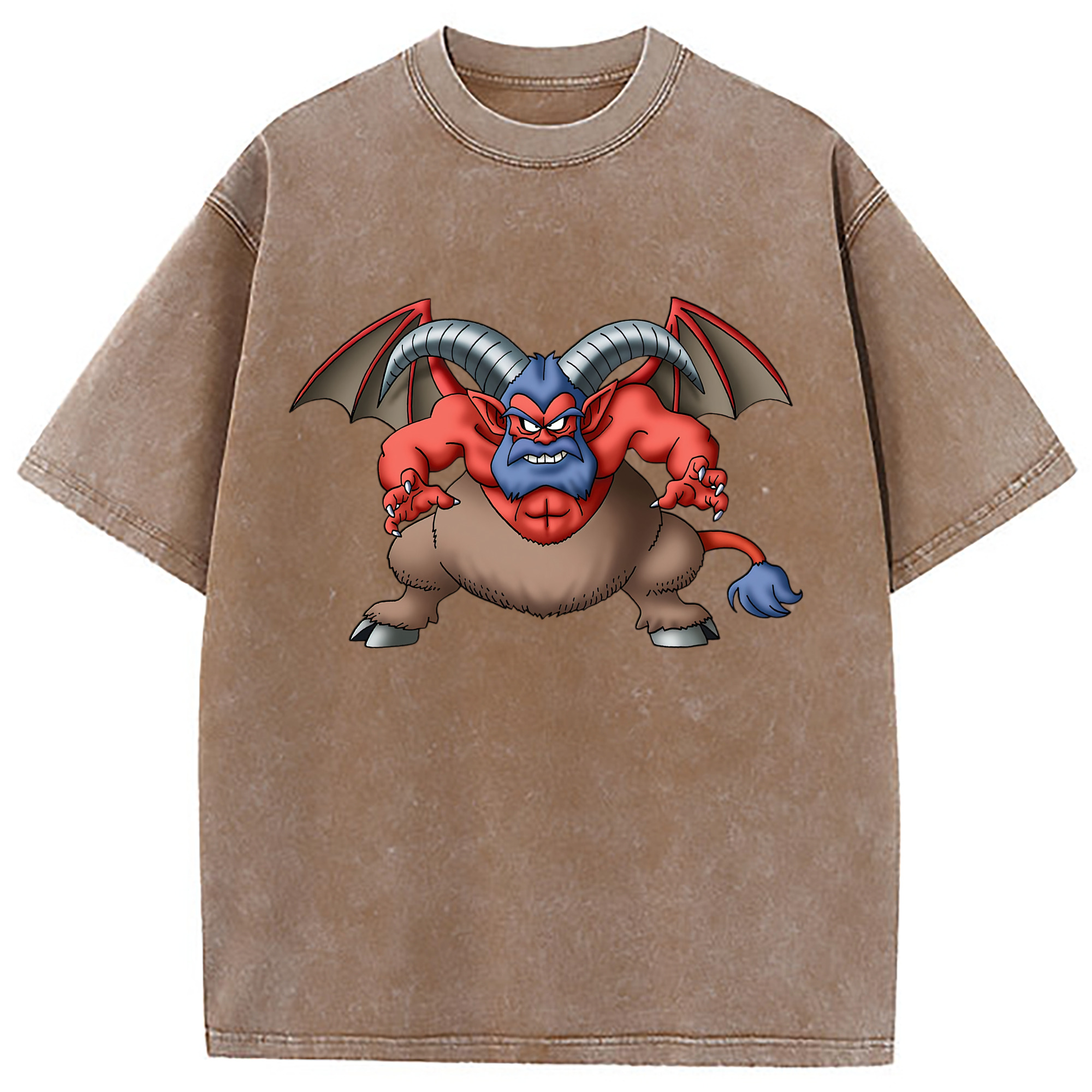 （画像用） ドラゴンクエスト Doragon Kuesuto Dragon Quest 綿100% ヴィンテージ風 半袖Tシャツ（フロントプリント）