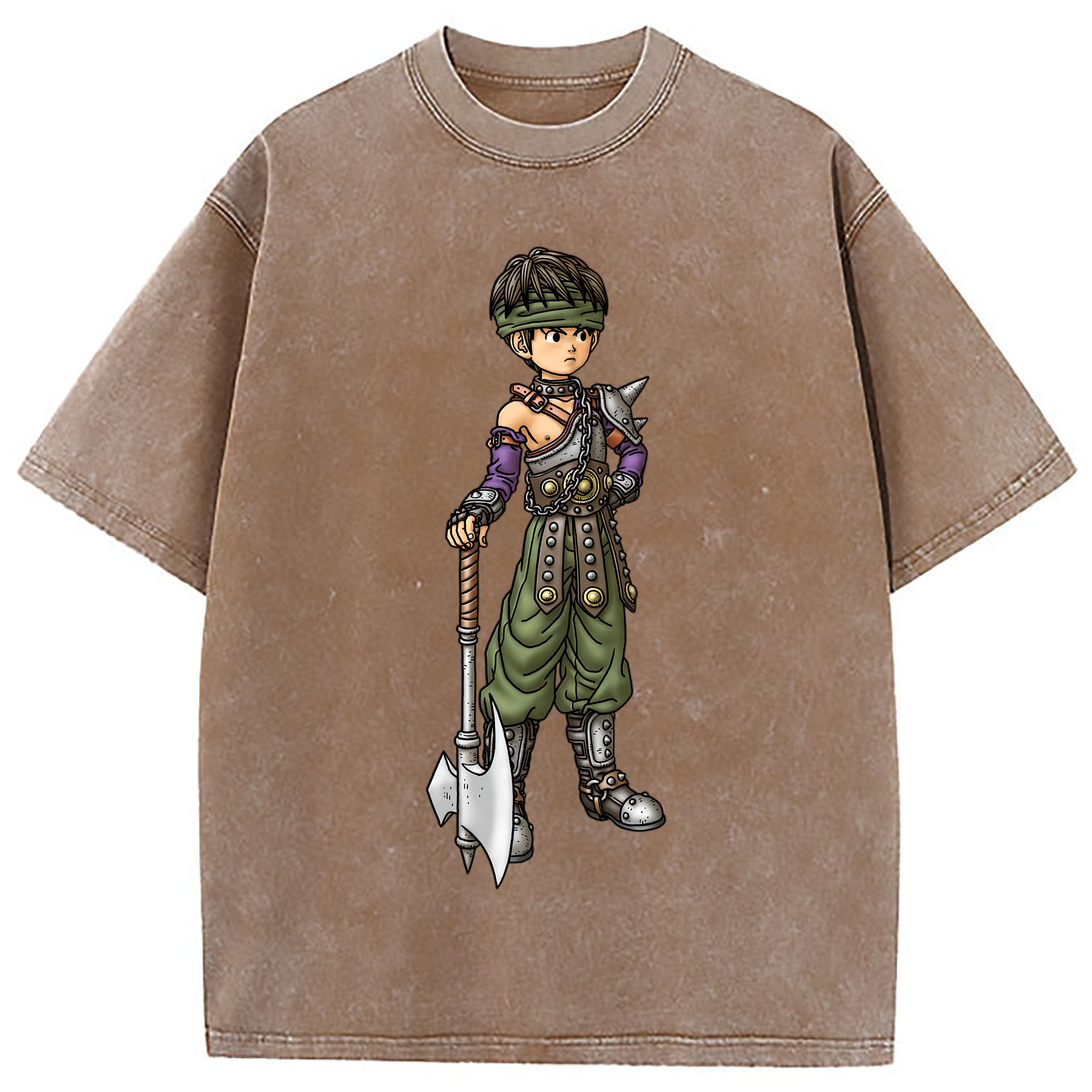 （画像用） ドラゴンクエスト Doragon Kuesuto Dragon Quest 綿100% ヴィンテージ風 半袖Tシャツ（フロントプリント）