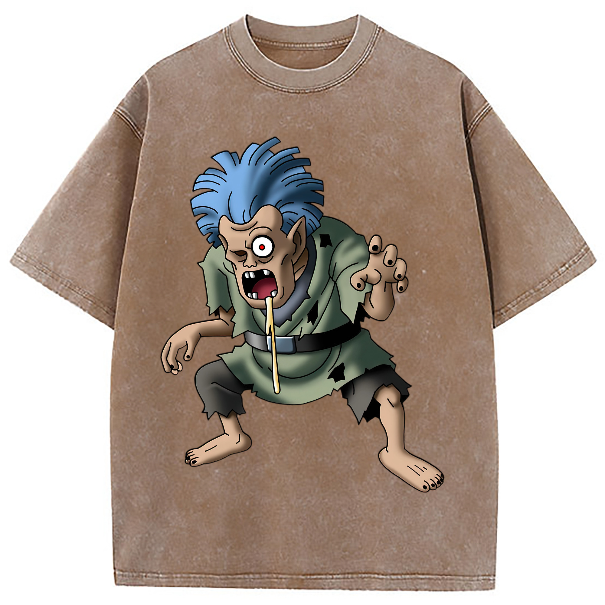 （画像用） ドラゴンクエスト Doragon Kuesuto Dragon Quest 綿100% ヴィンテージ風 半袖Tシャツ（フロントプリント）