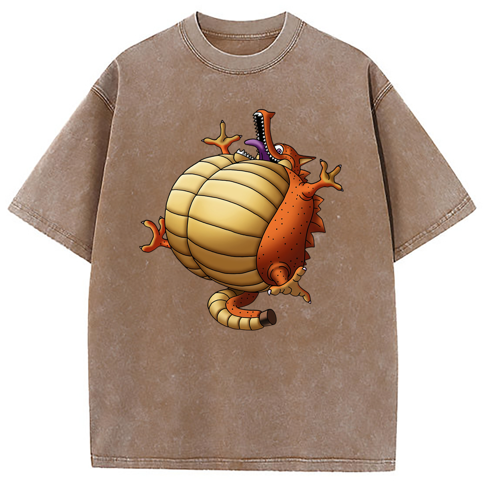 （画像用） ドラゴンクエスト Doragon Kuesuto Dragon Quest 綿100% ヴィンテージ風 半袖Tシャツ（フロントプリント）