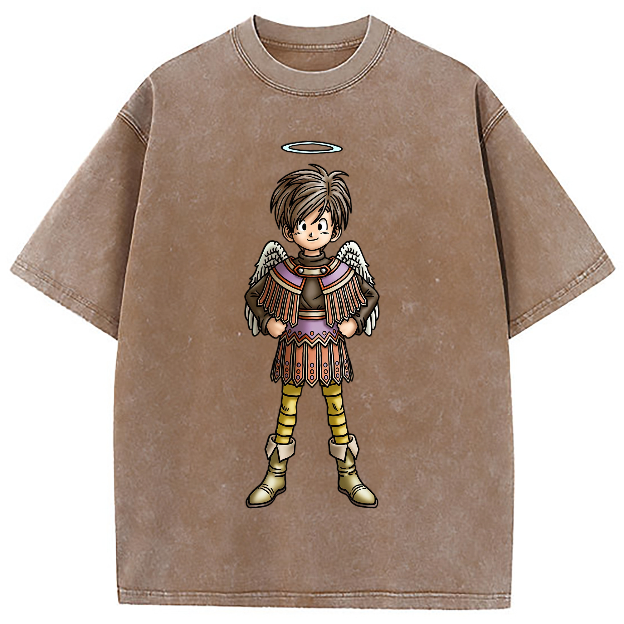 （画像用） ドラゴンクエスト Doragon Kuesuto Dragon Quest 綿100% ヴィンテージ風 半袖Tシャツ（フロントプリント）