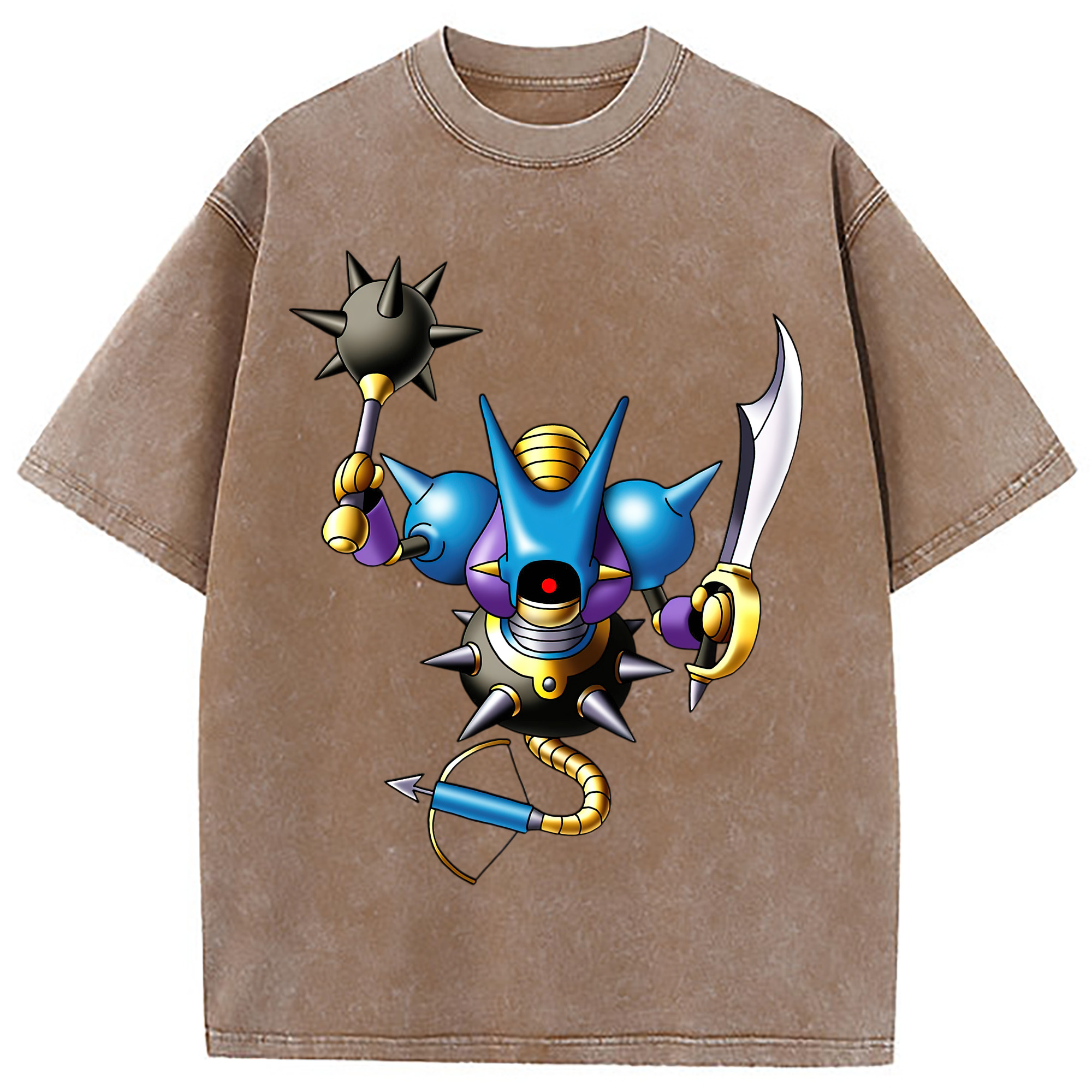 （画像用） ドラゴンクエスト Doragon Kuesuto Dragon Quest 綿100% ヴィンテージ風 半袖Tシャツ（フロントプリント）