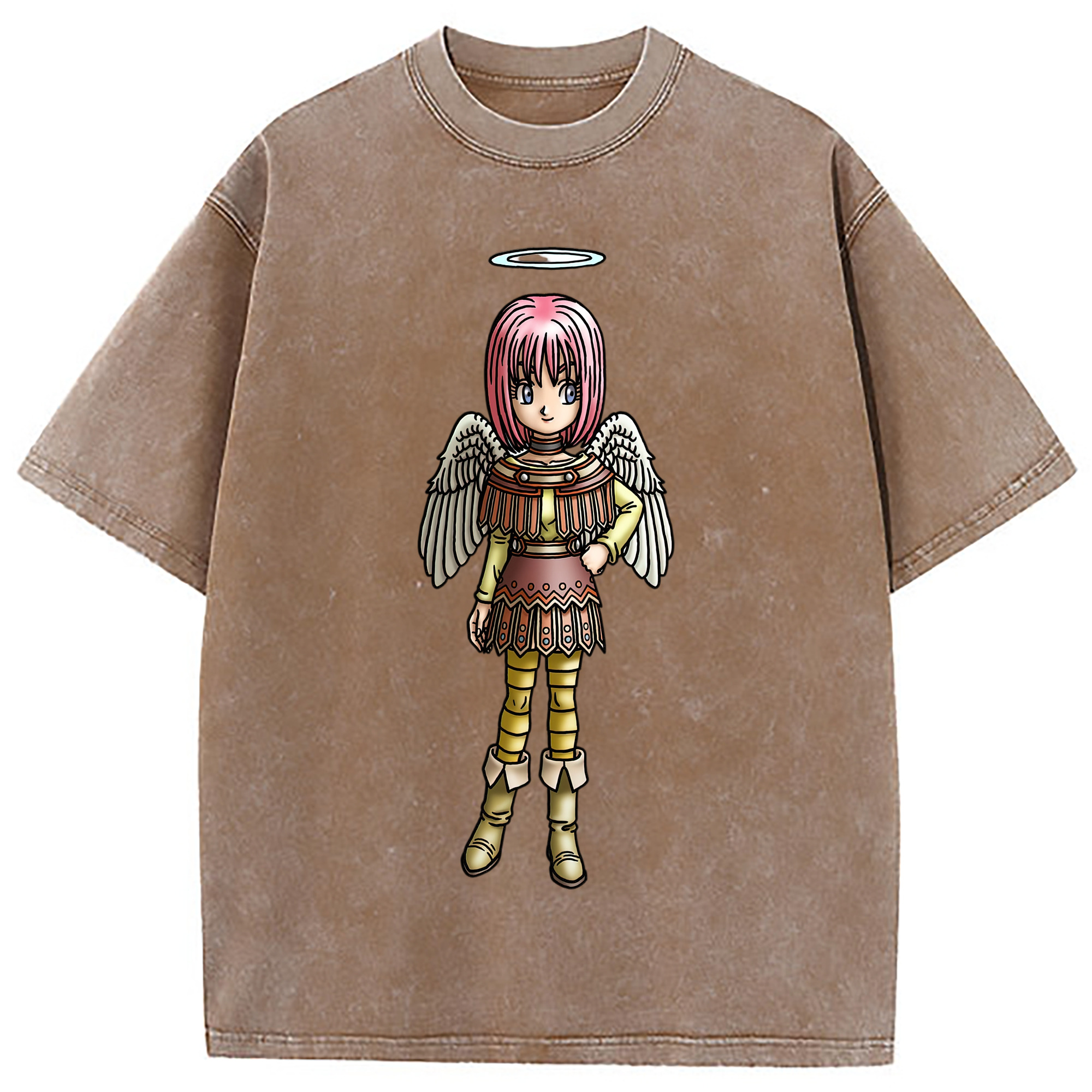 （画像用） ドラゴンクエスト Doragon Kuesuto Dragon Quest 綿100% ヴィンテージ風 半袖Tシャツ（フロントプリント）