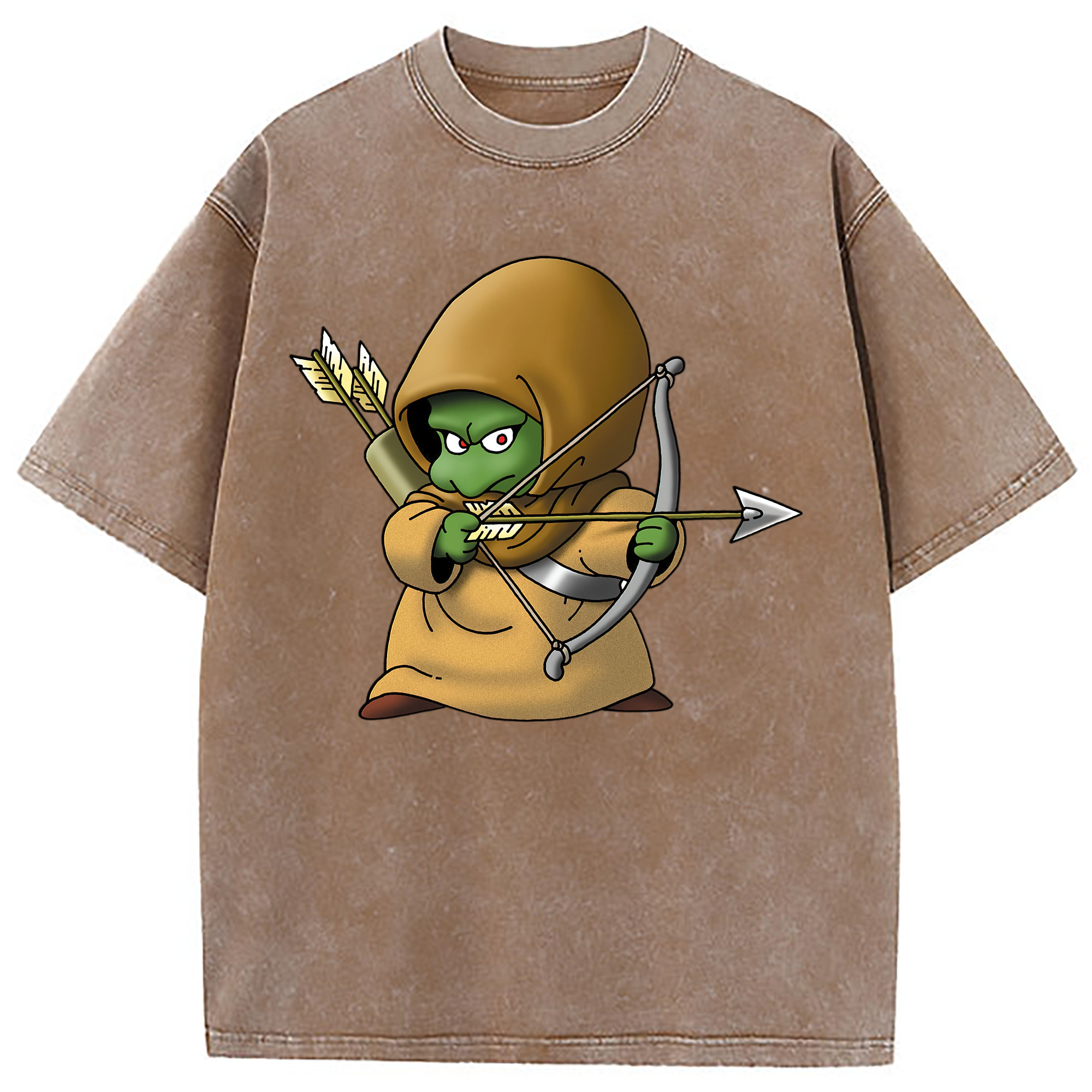 （画像用） ドラゴンクエスト Doragon Kuesuto Dragon Quest 綿100% ヴィンテージ風 半袖Tシャツ（フロントプリント）