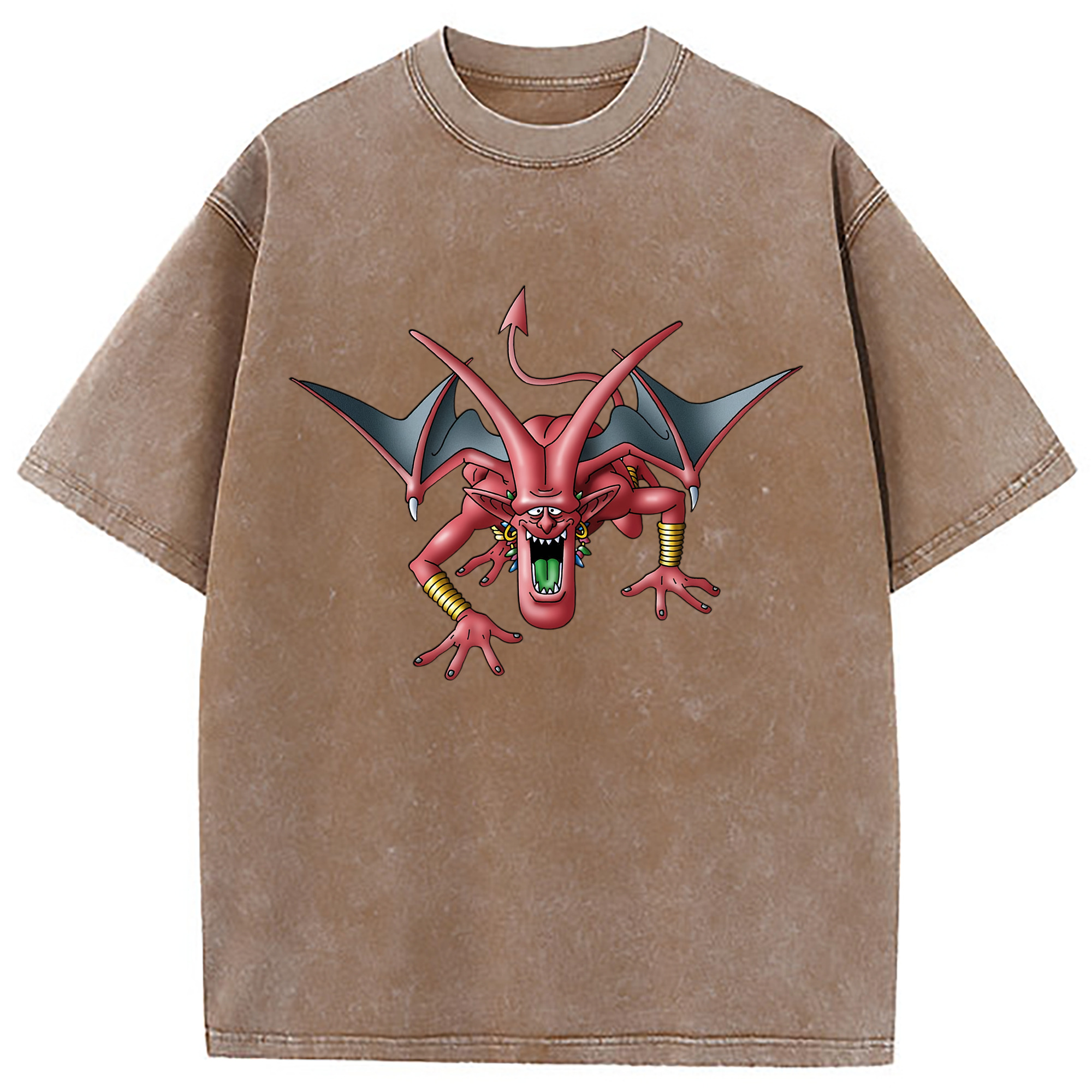 （画像用） ドラゴンクエスト Doragon Kuesuto Dragon Quest 綿100% ヴィンテージ風 半袖Tシャツ（フロントプリント）