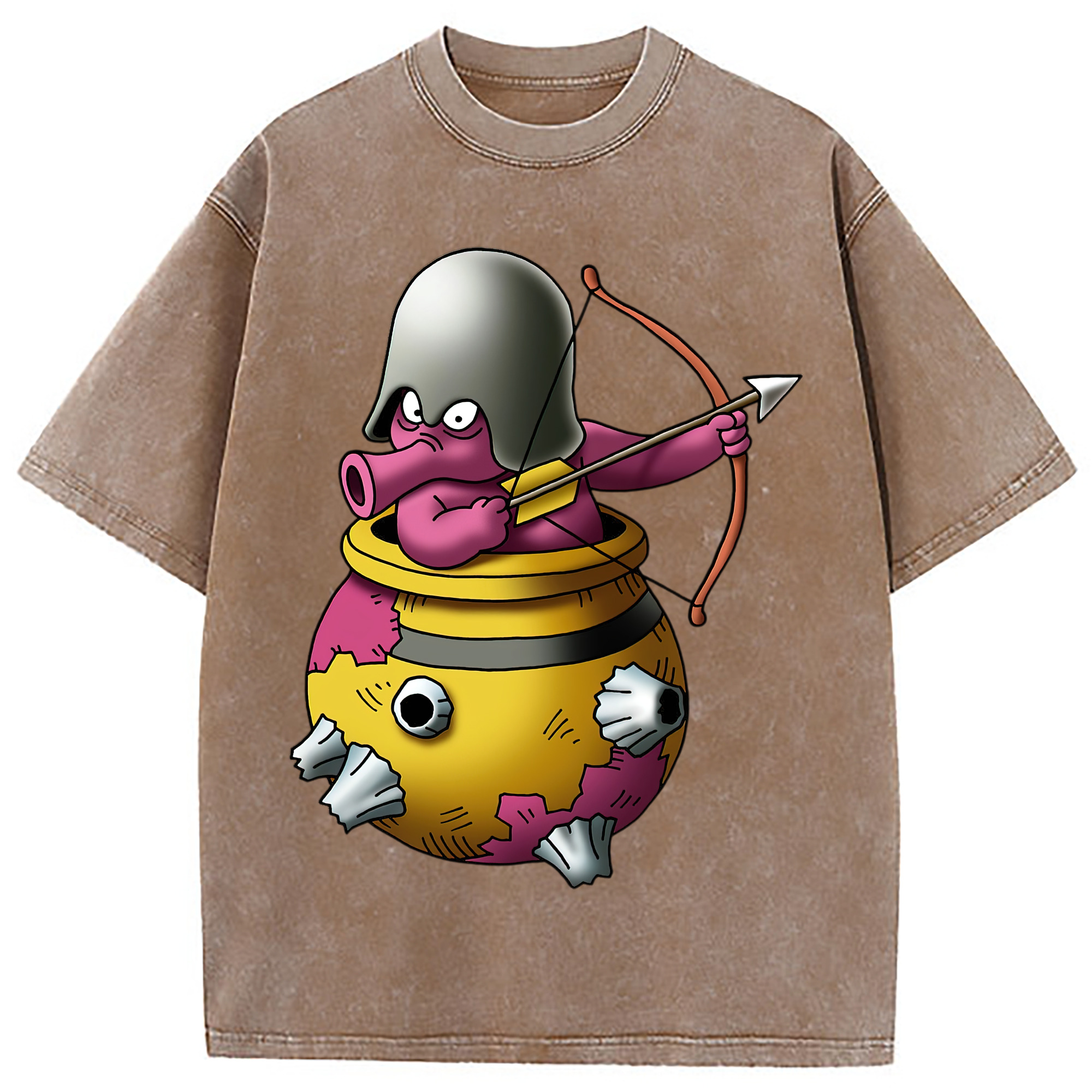（画像用） ドラゴンクエスト Doragon Kuesuto Dragon Quest 綿100% ヴィンテージ風 半袖Tシャツ（フロントプリント）