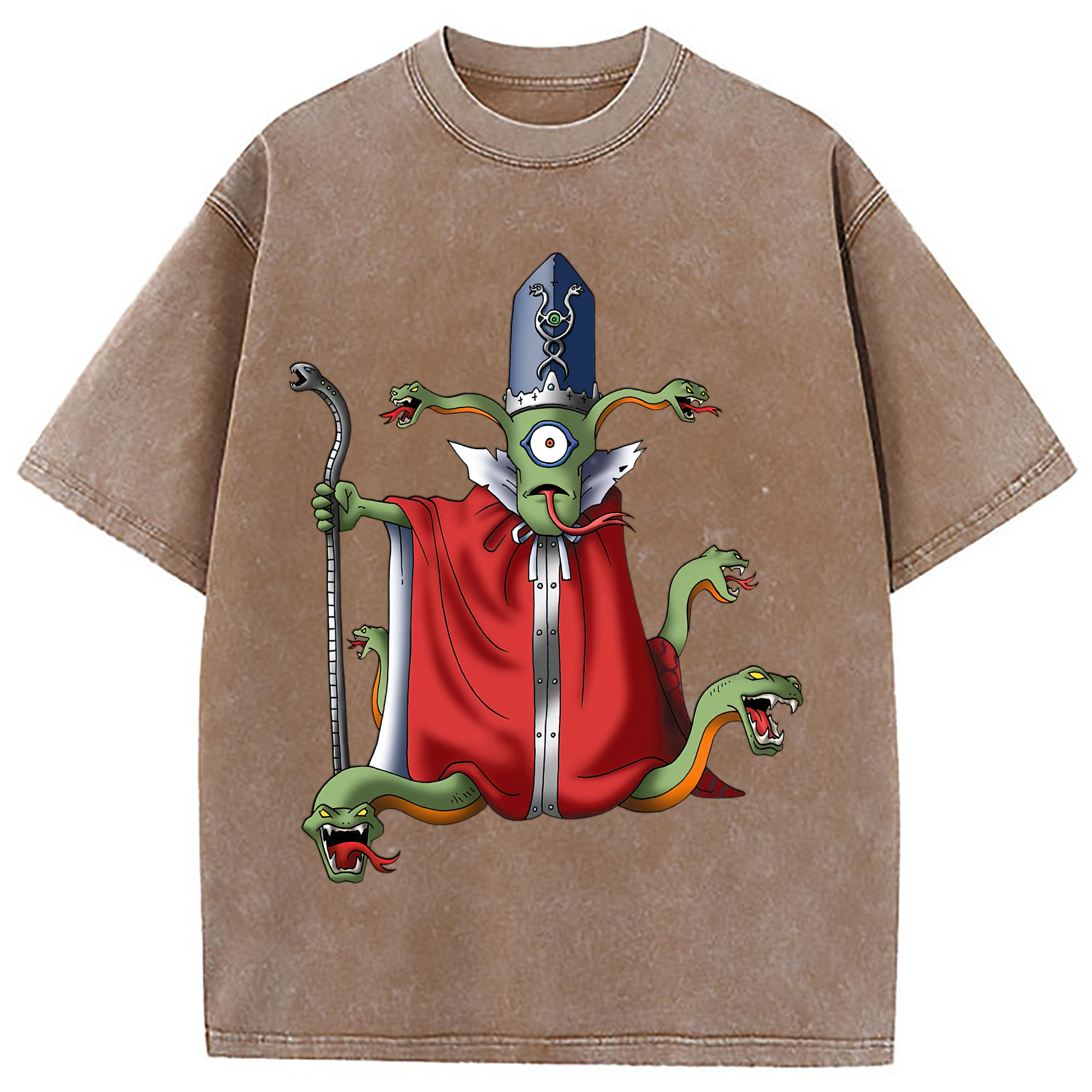 （画像用） ドラゴンクエスト Doragon Kuesuto Dragon Quest 綿100% ヴィンテージ風 半袖Tシャツ（フロントプリント）