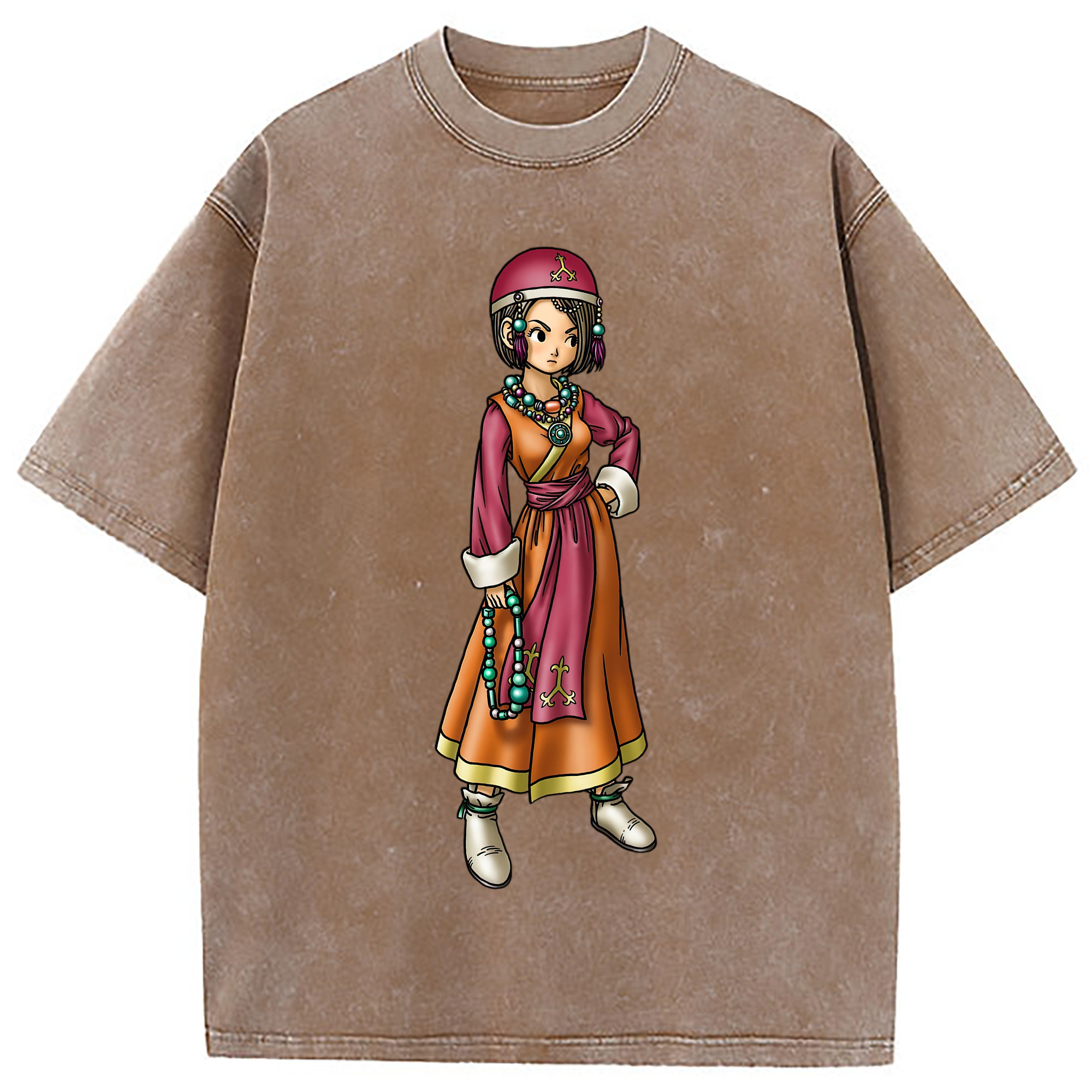 （画像用） ドラゴンクエスト Doragon Kuesuto Dragon Quest 綿100% ヴィンテージ風 半袖Tシャツ（フロントプリント）