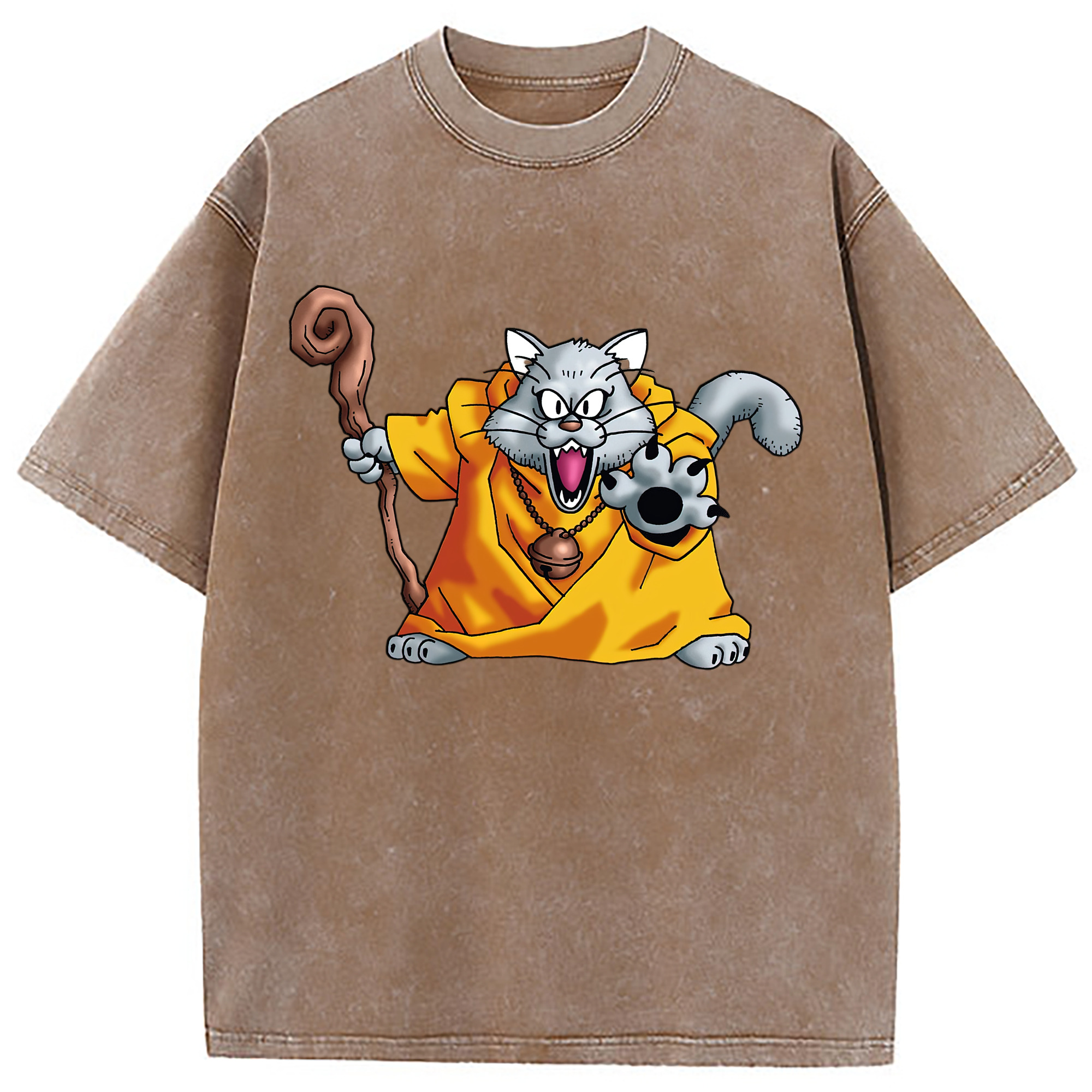（画像用） ドラゴンクエスト Doragon Kuesuto Dragon Quest 綿100% ヴィンテージ風 半袖Tシャツ（フロントプリント）