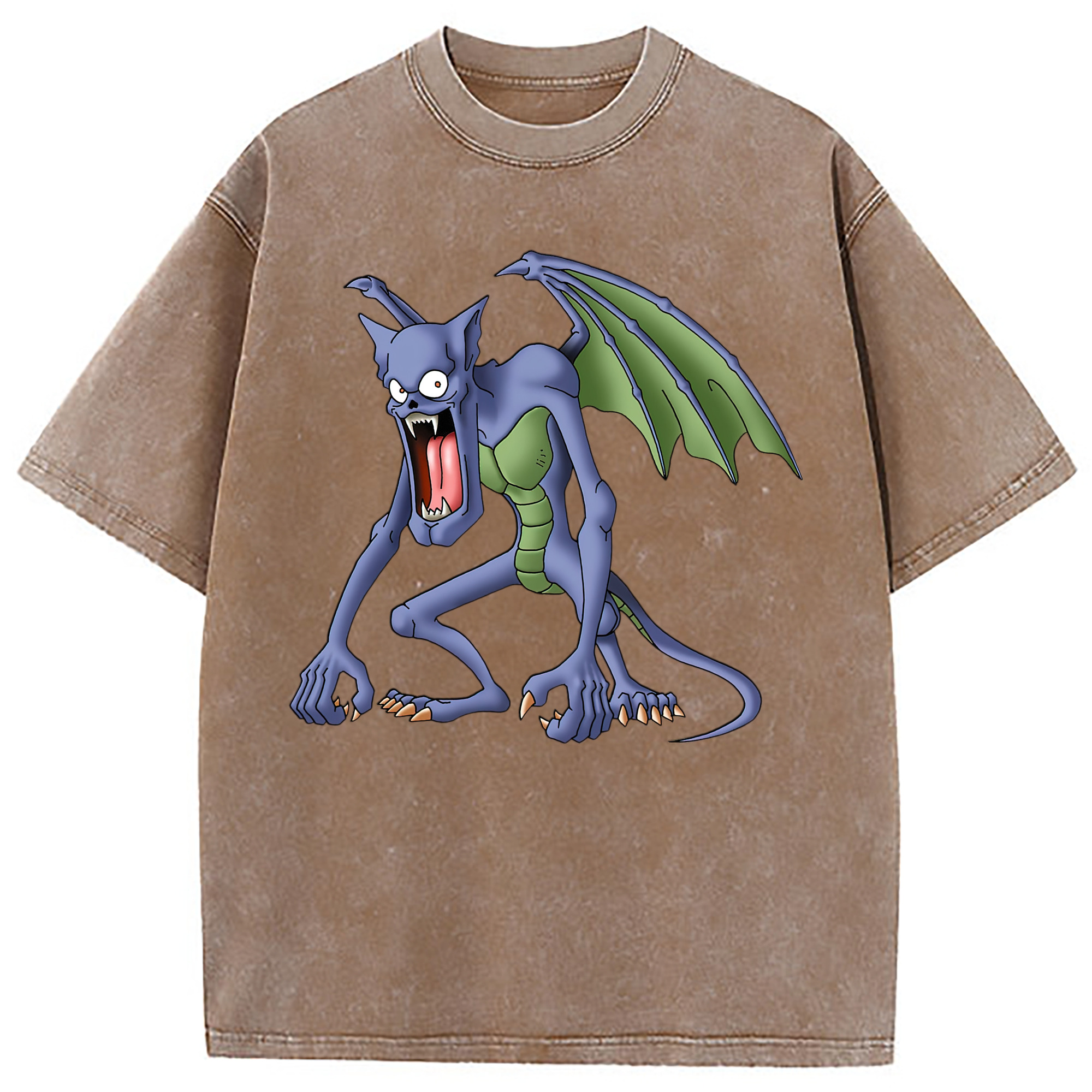 （画像用） ドラゴンクエスト Doragon Kuesuto Dragon Quest 綿100% ヴィンテージ風 半袖Tシャツ（フロントプリント）