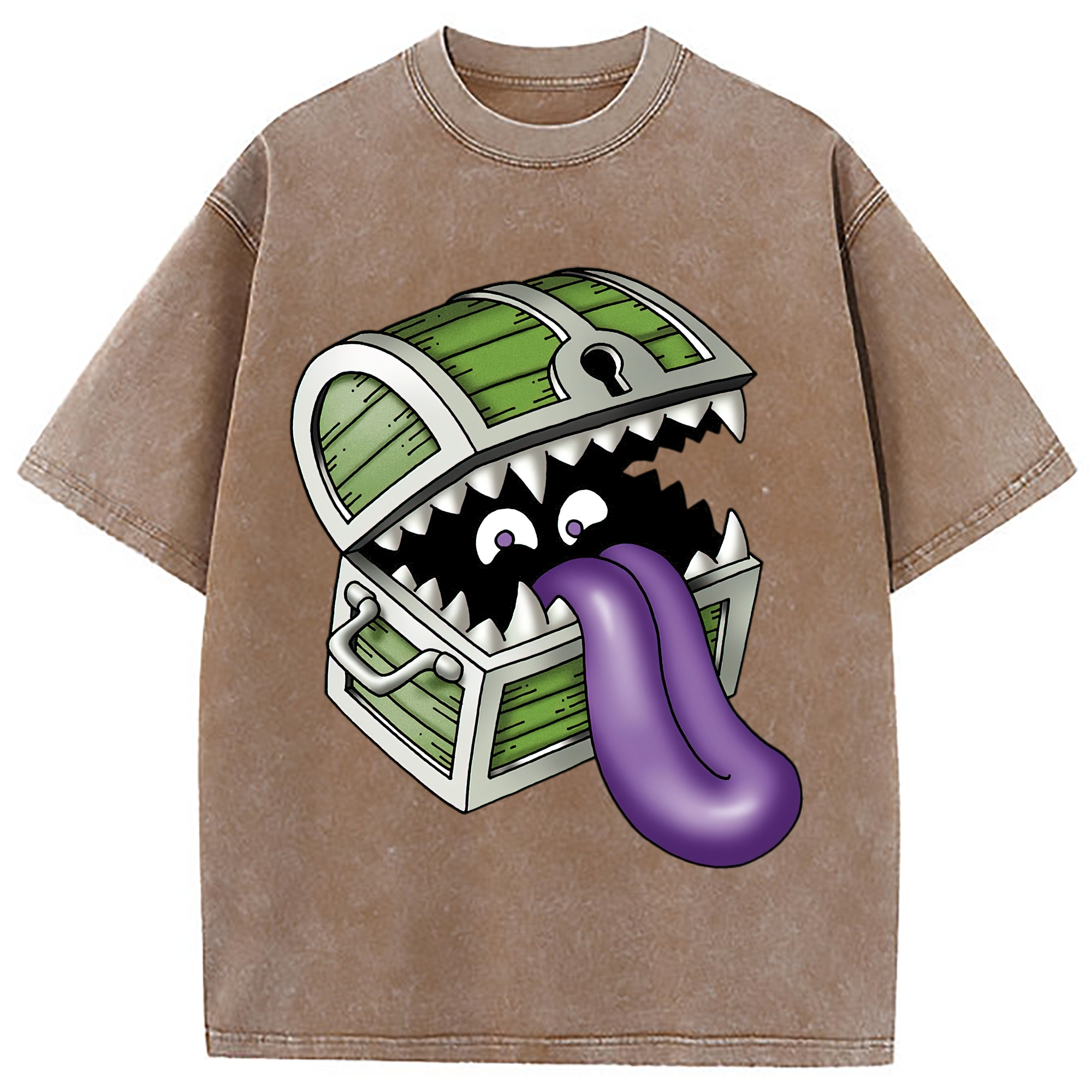 （画像用） ドラゴンクエスト Doragon Kuesuto Dragon Quest 綿100% ヴィンテージ風 半袖Tシャツ（フロントプリント）