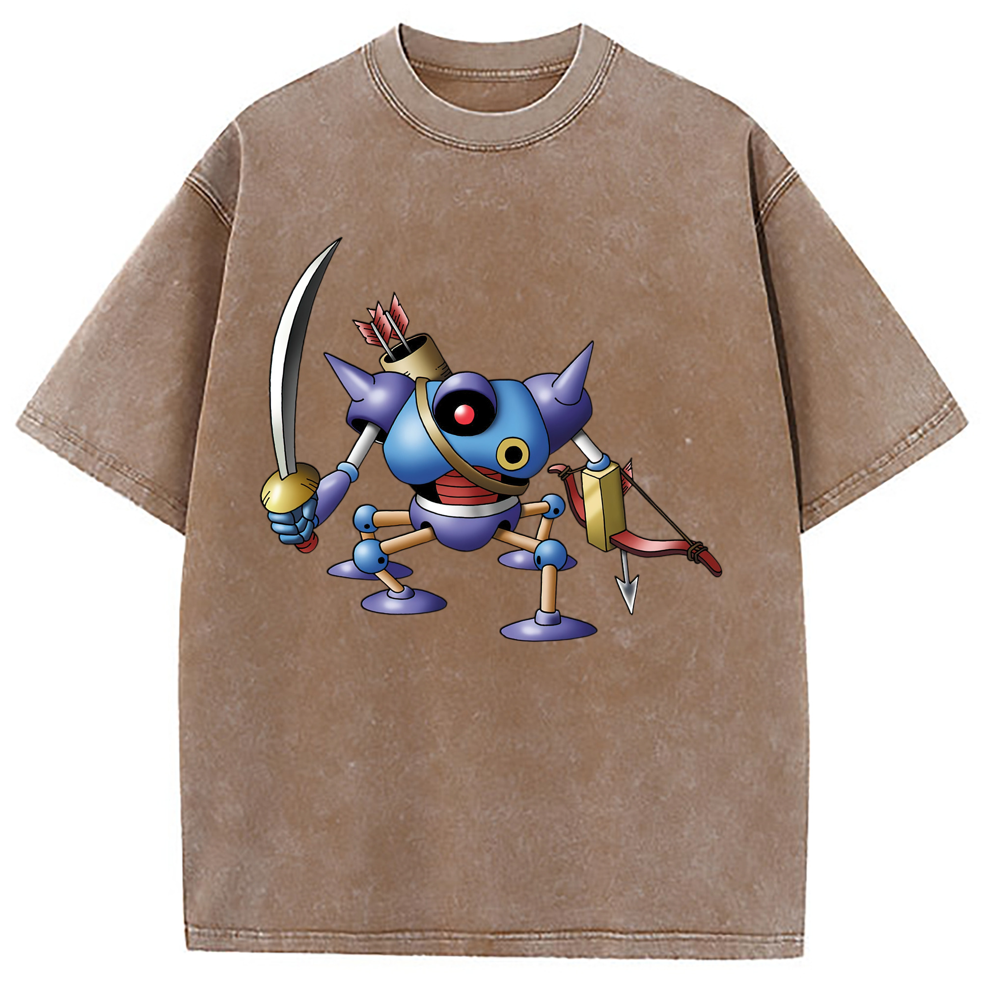 （画像用） ドラゴンクエスト Doragon Kuesuto Dragon Quest 綿100% ヴィンテージ風 半袖Tシャツ（フロントプリント）