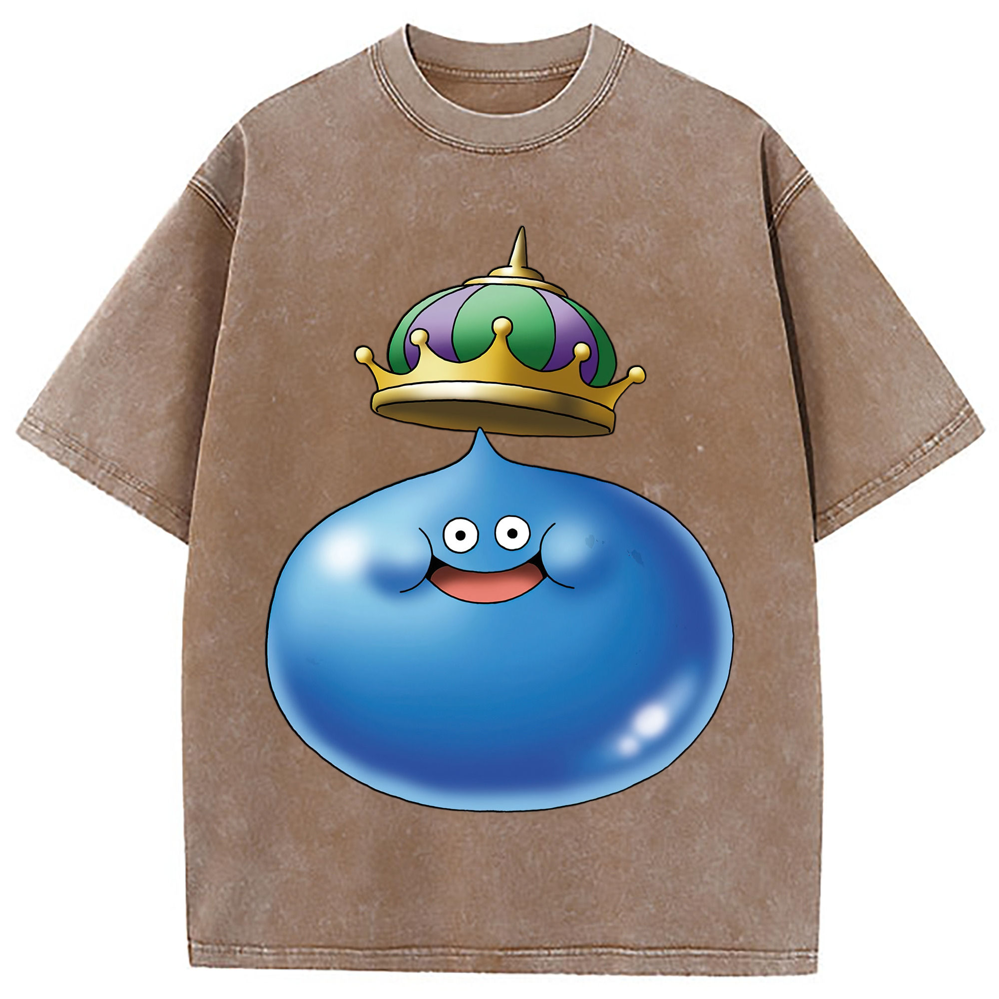 （画像用） ドラゴンクエスト Doragon Kuesuto Dragon Quest 綿100% ヴィンテージ風 半袖Tシャツ（フロントプリント）