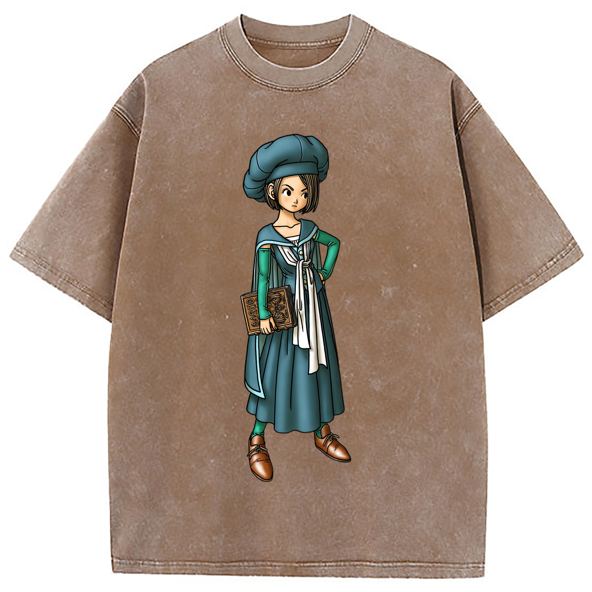 （画像用） ドラゴンクエスト Doragon Kuesuto Dragon Quest 綿100% ヴィンテージ風 半袖Tシャツ（フロントプリント）
