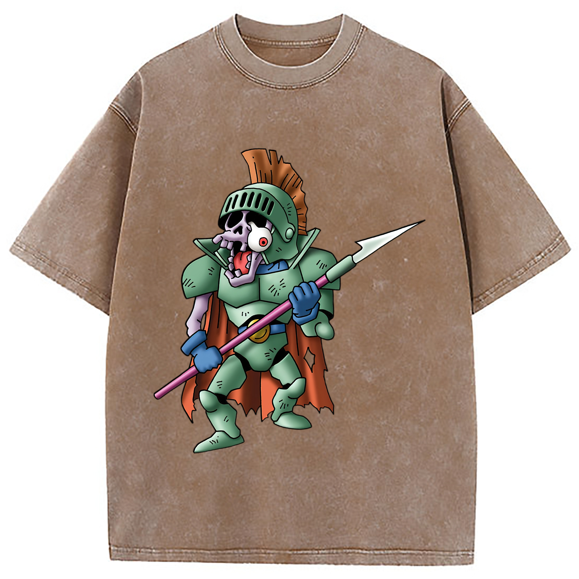 （画像用） ドラゴンクエスト Doragon Kuesuto Dragon Quest 綿100% ヴィンテージ風 半袖Tシャツ（フロントプリント）