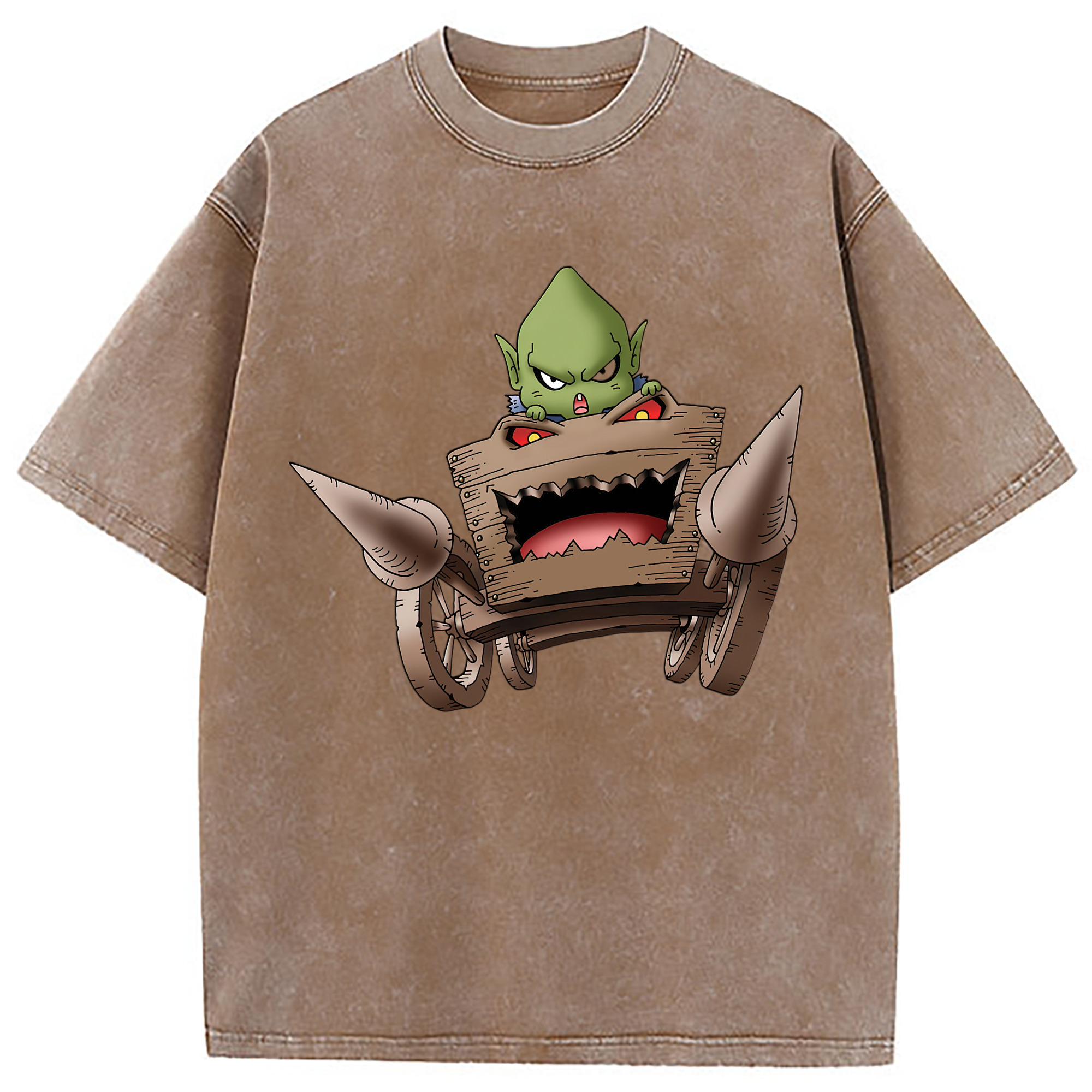 （画像用） ドラゴンクエスト Doragon Kuesuto Dragon Quest 綿100% ヴィンテージ風 半袖Tシャツ（フロントプリント）