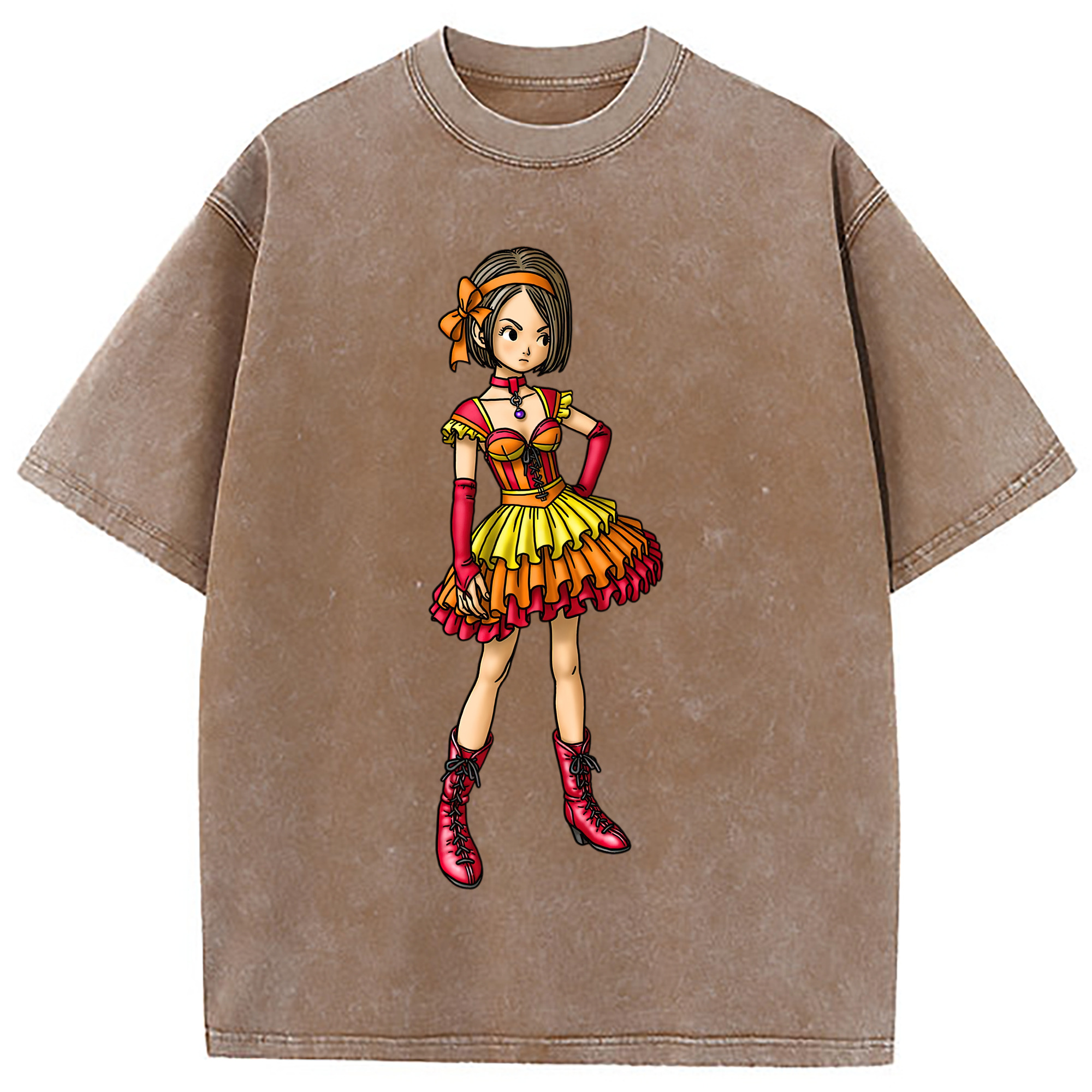 （画像用） ドラゴンクエスト Doragon Kuesuto Dragon Quest 綿100% ヴィンテージ風 半袖Tシャツ（フロントプリント）