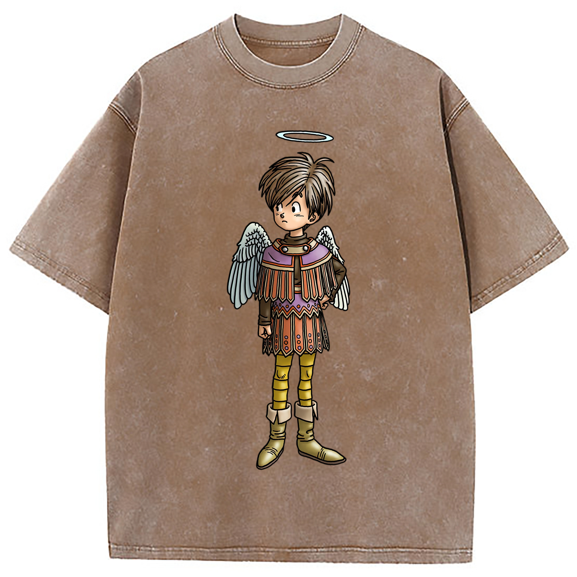（画像用） ドラゴンクエスト Doragon Kuesuto Dragon Quest 綿100% ヴィンテージ風 半袖Tシャツ（フロントプリント）