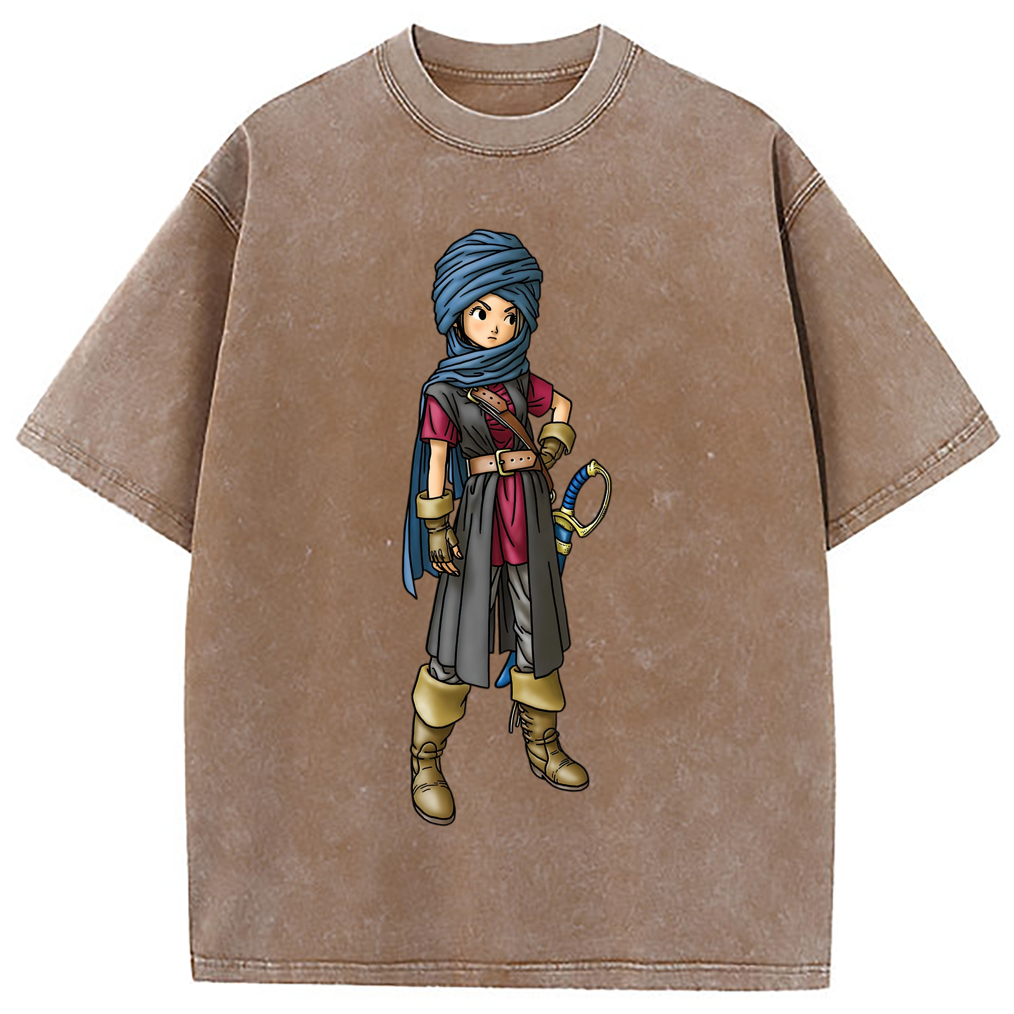 （画像用） ドラゴンクエスト Doragon Kuesuto Dragon Quest 綿100% ヴィンテージ風 半袖Tシャツ（フロントプリント）