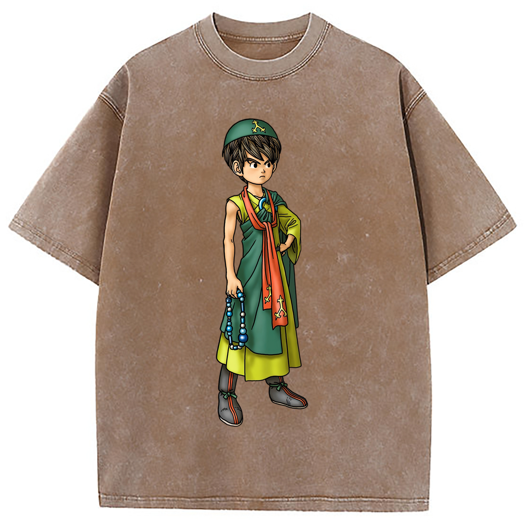 （画像用） ドラゴンクエスト Doragon Kuesuto Dragon Quest 綿100% ヴィンテージ風 半袖Tシャツ（フロントプリント）
