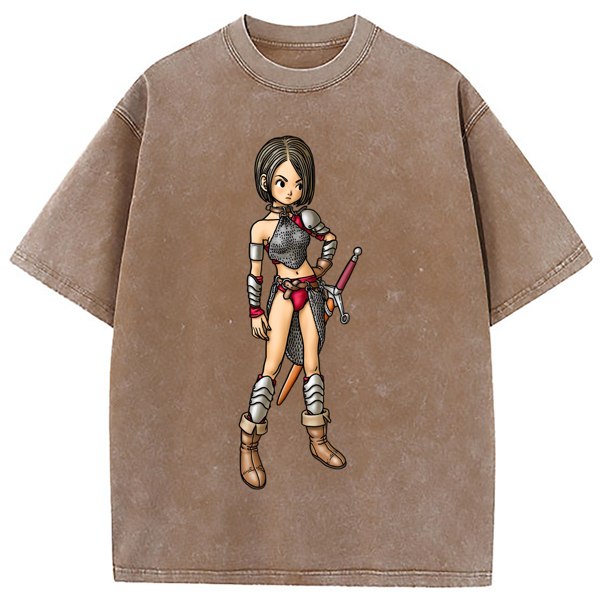 （画像用） ドラゴンクエスト Doragon Kuesuto Dragon Quest 綿100% ヴィンテージ風 半袖Tシャツ（フロントプリント）