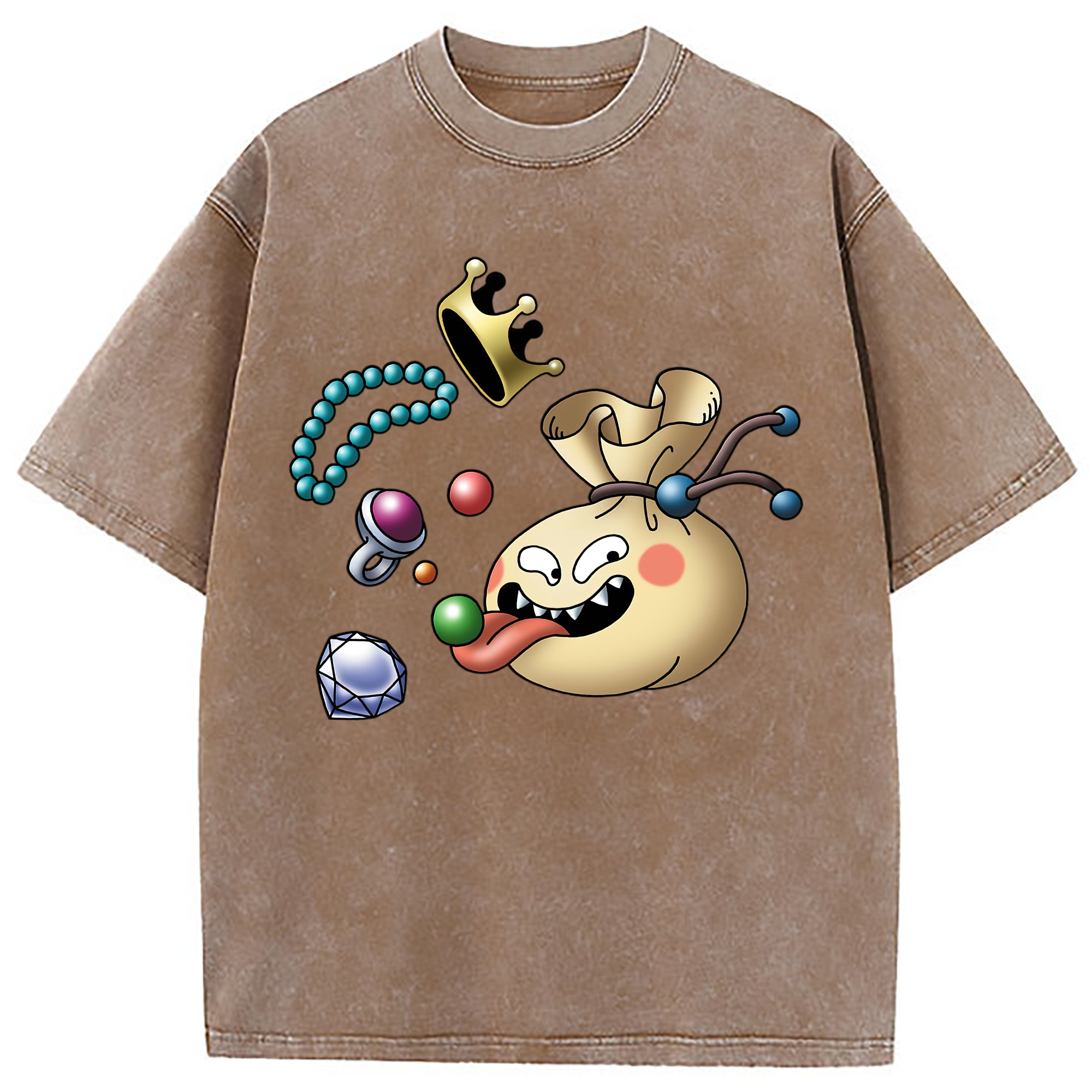 （画像用） ドラゴンクエスト Doragon Kuesuto Dragon Quest 綿100% ヴィンテージ風 半袖Tシャツ（フロントプリント）