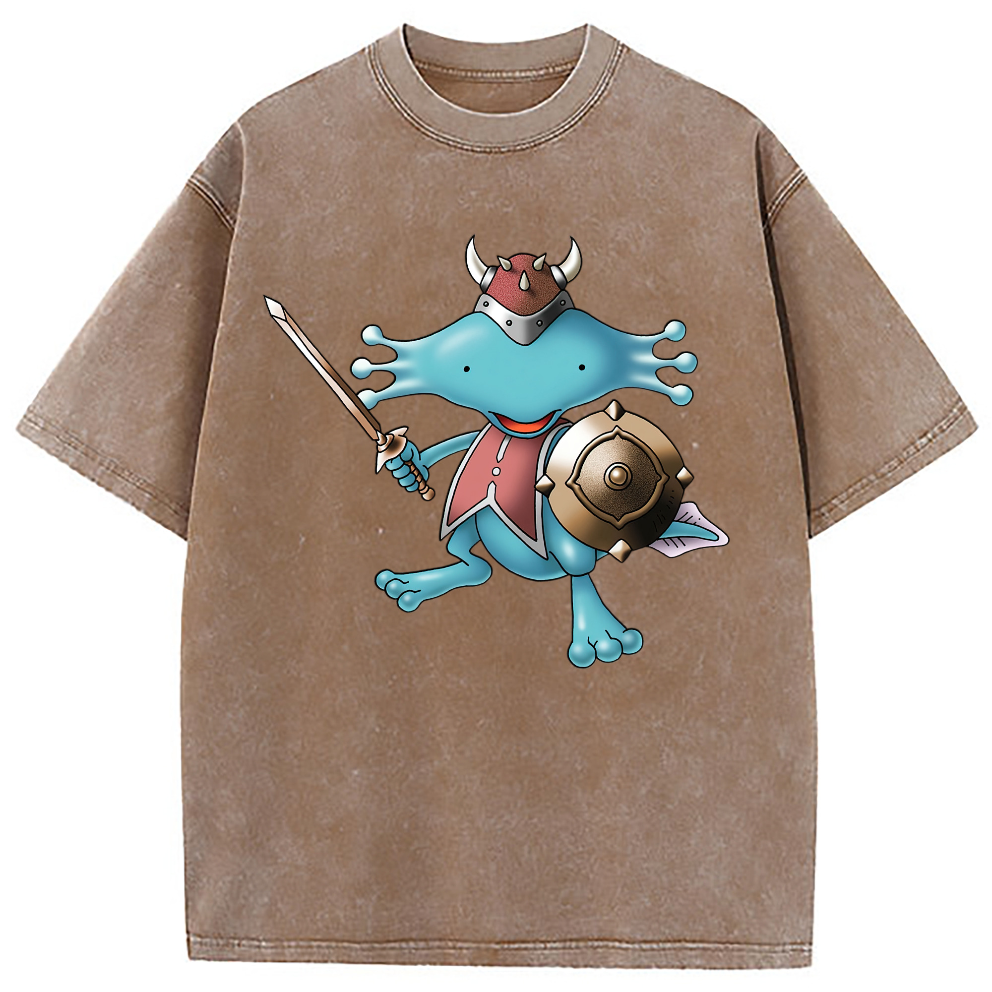 （画像用） ドラゴンクエスト Doragon Kuesuto Dragon Quest 綿100% ヴィンテージ風 半袖Tシャツ（フロントプリント）