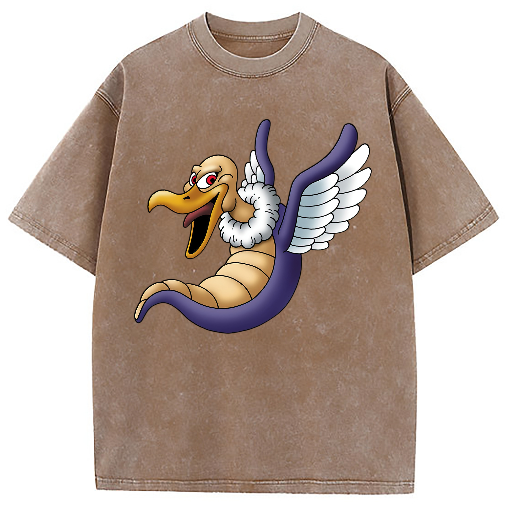 （画像用） ドラゴンクエスト Doragon Kuesuto Dragon Quest 綿100% ヴィンテージ風 半袖Tシャツ（フロントプリント）