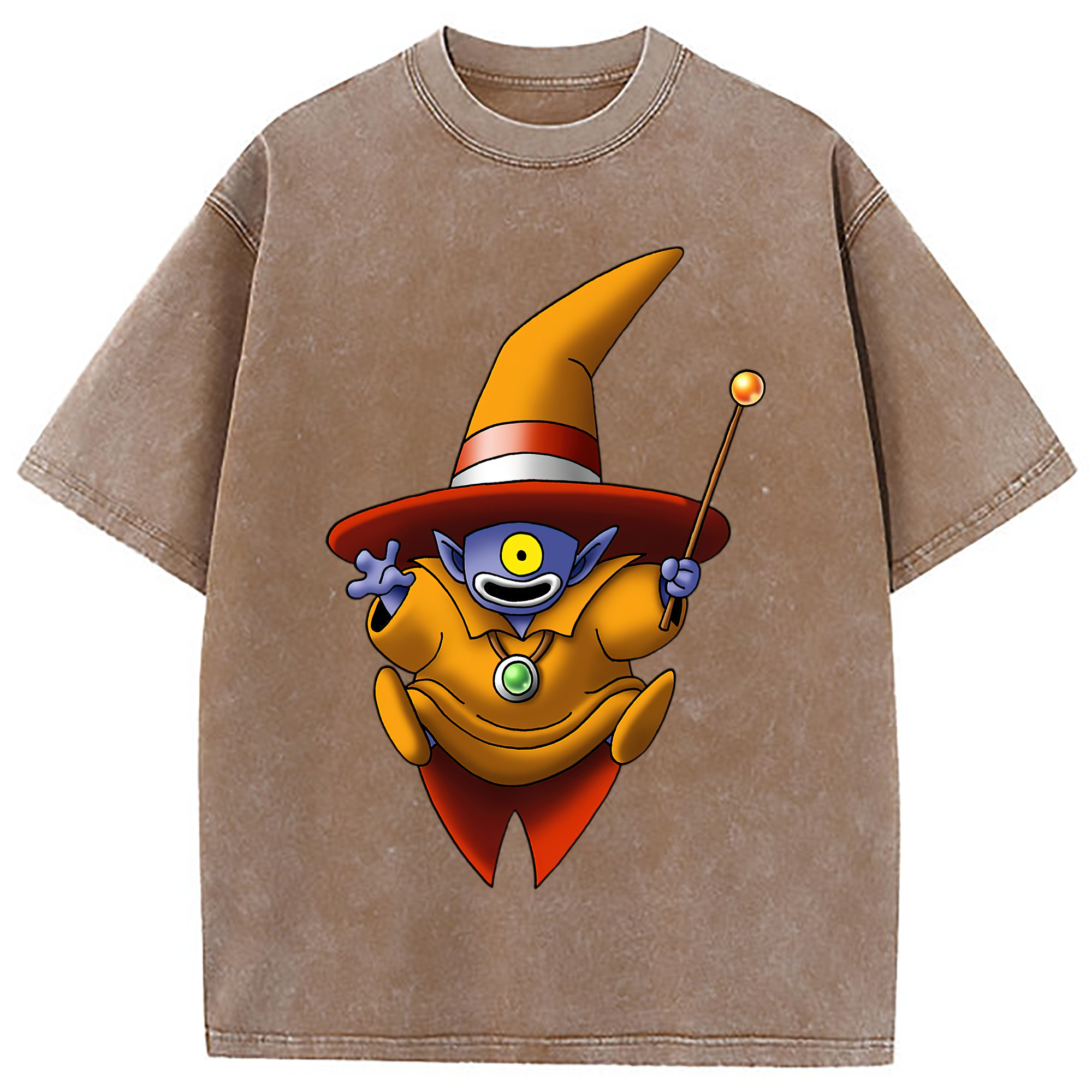 （画像用） ドラゴンクエスト Doragon Kuesuto Dragon Quest 綿100% ヴィンテージ風 半袖Tシャツ（フロントプリント）