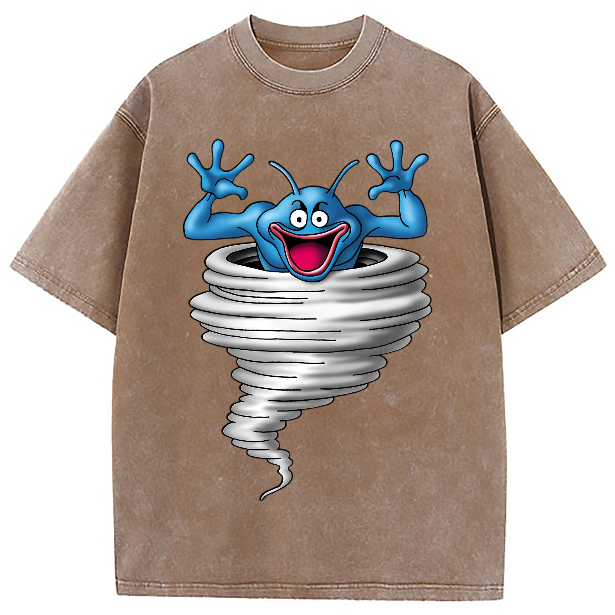 （画像用） ドラゴンクエスト Doragon Kuesuto Dragon Quest 綿100% ヴィンテージ風 半袖Tシャツ（フロントプリント）