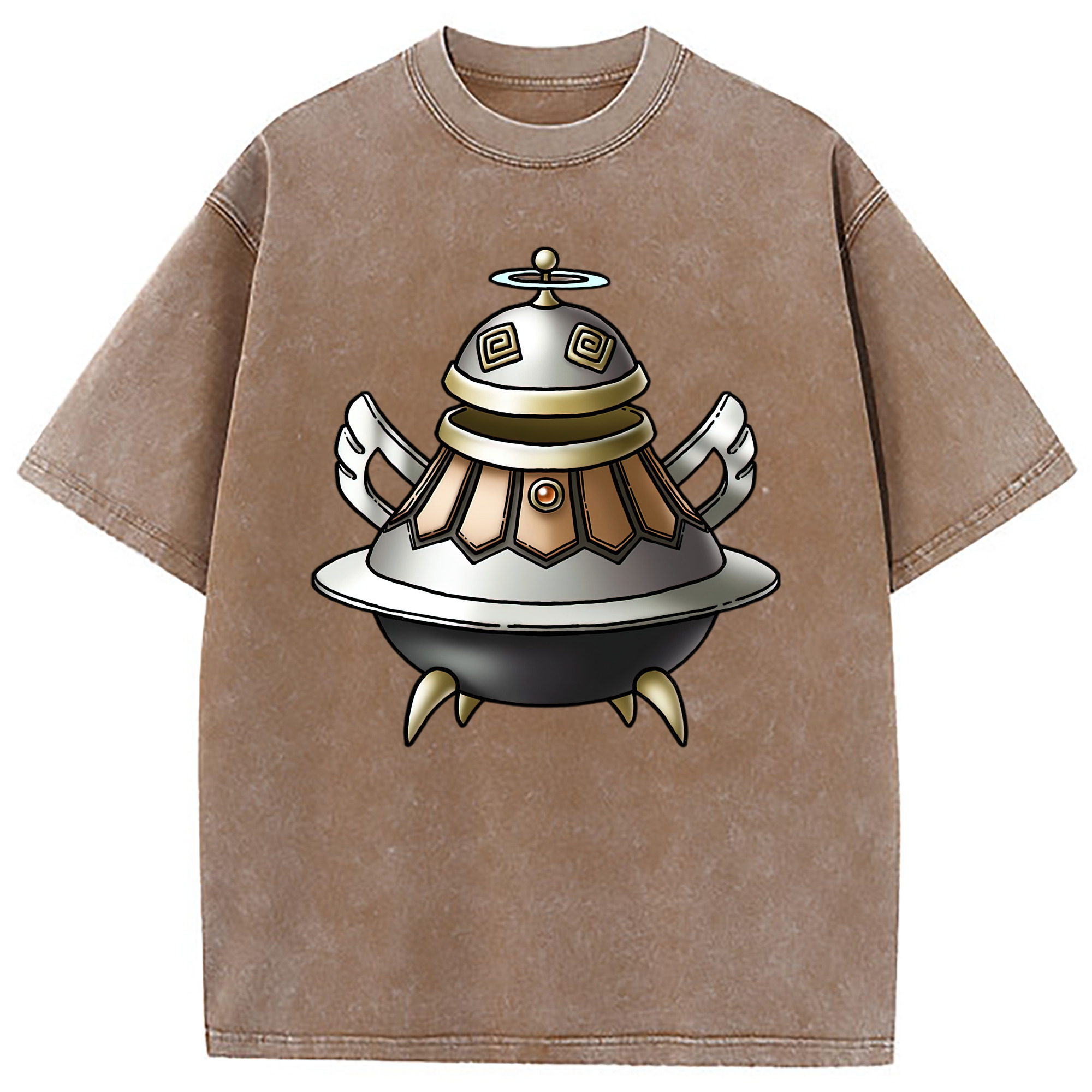 （画像用） ドラゴンクエスト Doragon Kuesuto Dragon Quest 綿100% ヴィンテージ風 半袖Tシャツ（フロントプリント）