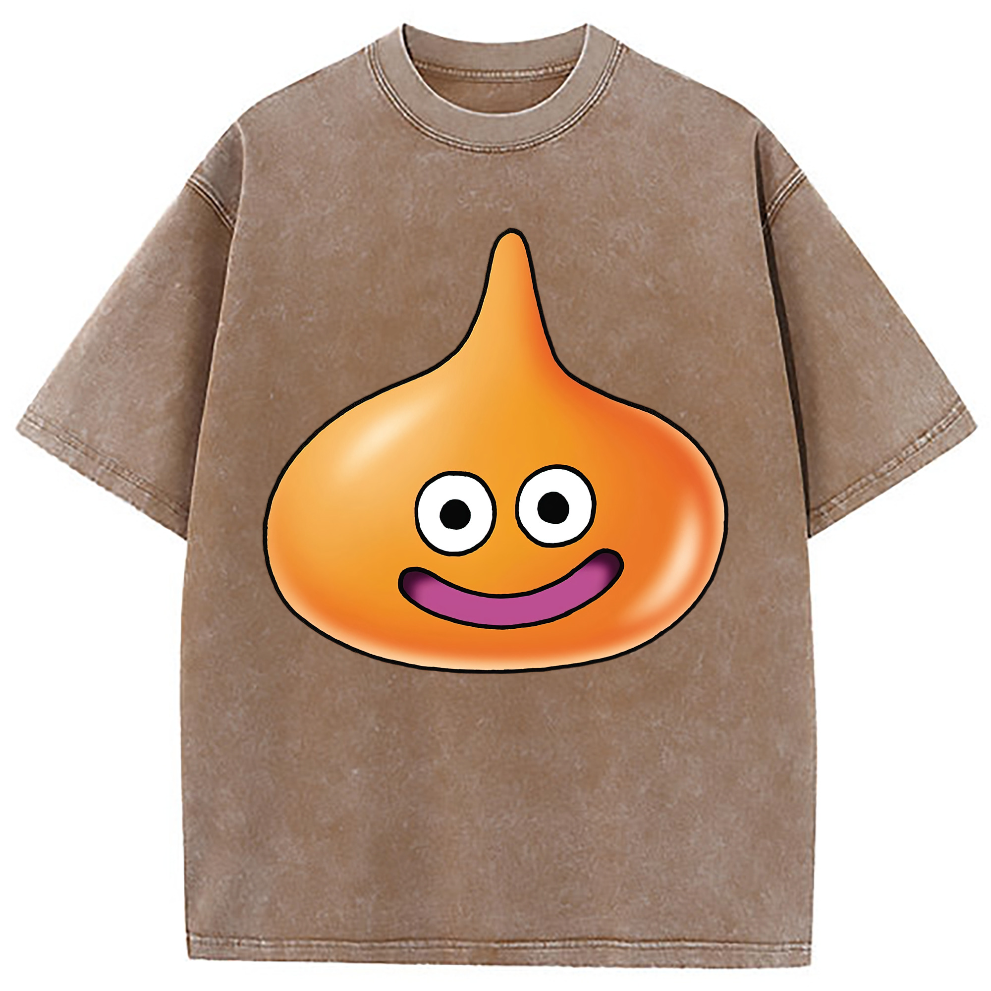 （画像用） ドラゴンクエスト Doragon Kuesuto Dragon Quest 綿100% ヴィンテージ風 半袖Tシャツ（フロントプリント）