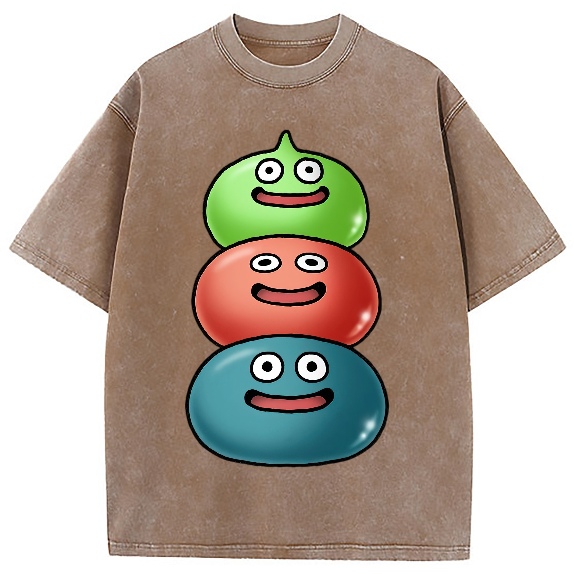 （画像用） ドラゴンクエスト Doragon Kuesuto Dragon Quest 綿100% ヴィンテージ風 半袖Tシャツ（フロントプリント）