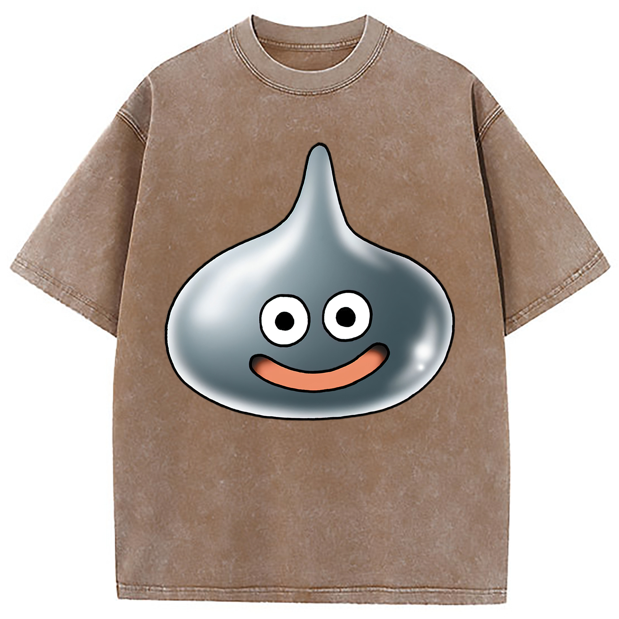 （画像用） ドラゴンクエスト Doragon Kuesuto Dragon Quest 綿100% ヴィンテージ風 半袖Tシャツ（フロントプリント）