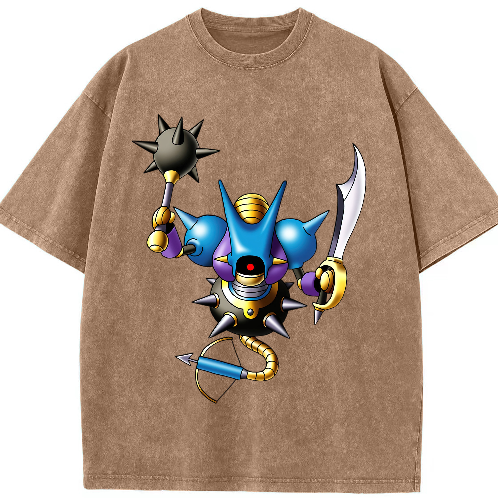 （画像用） ドラゴンクエスト Doragon Kuesuto Dragon Quest 綿100% ヴィンテージ風 半袖Tシャツ（フロントプリント）