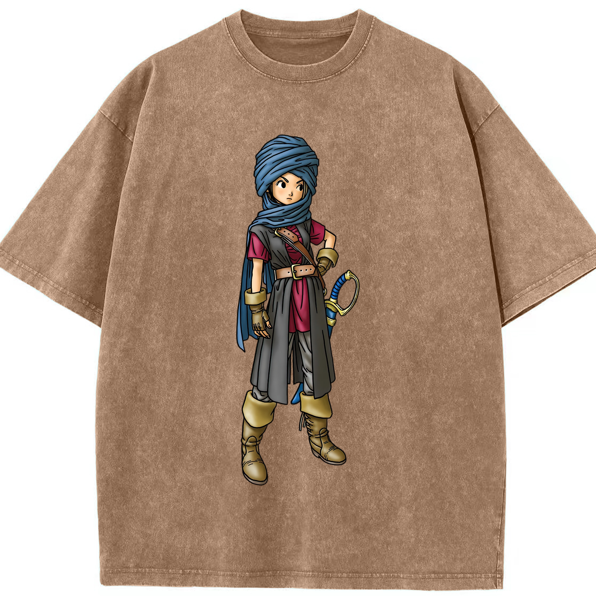 （画像用） ドラゴンクエスト Doragon Kuesuto Dragon Quest 綿100% ヴィンテージ風 半袖Tシャツ（フロントプリント）