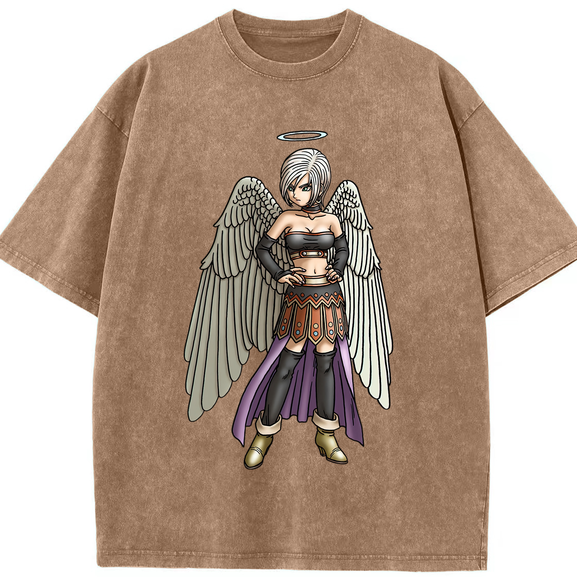 （画像用） ドラゴンクエスト Doragon Kuesuto Dragon Quest 綿100% ヴィンテージ風 半袖Tシャツ（フロントプリント）